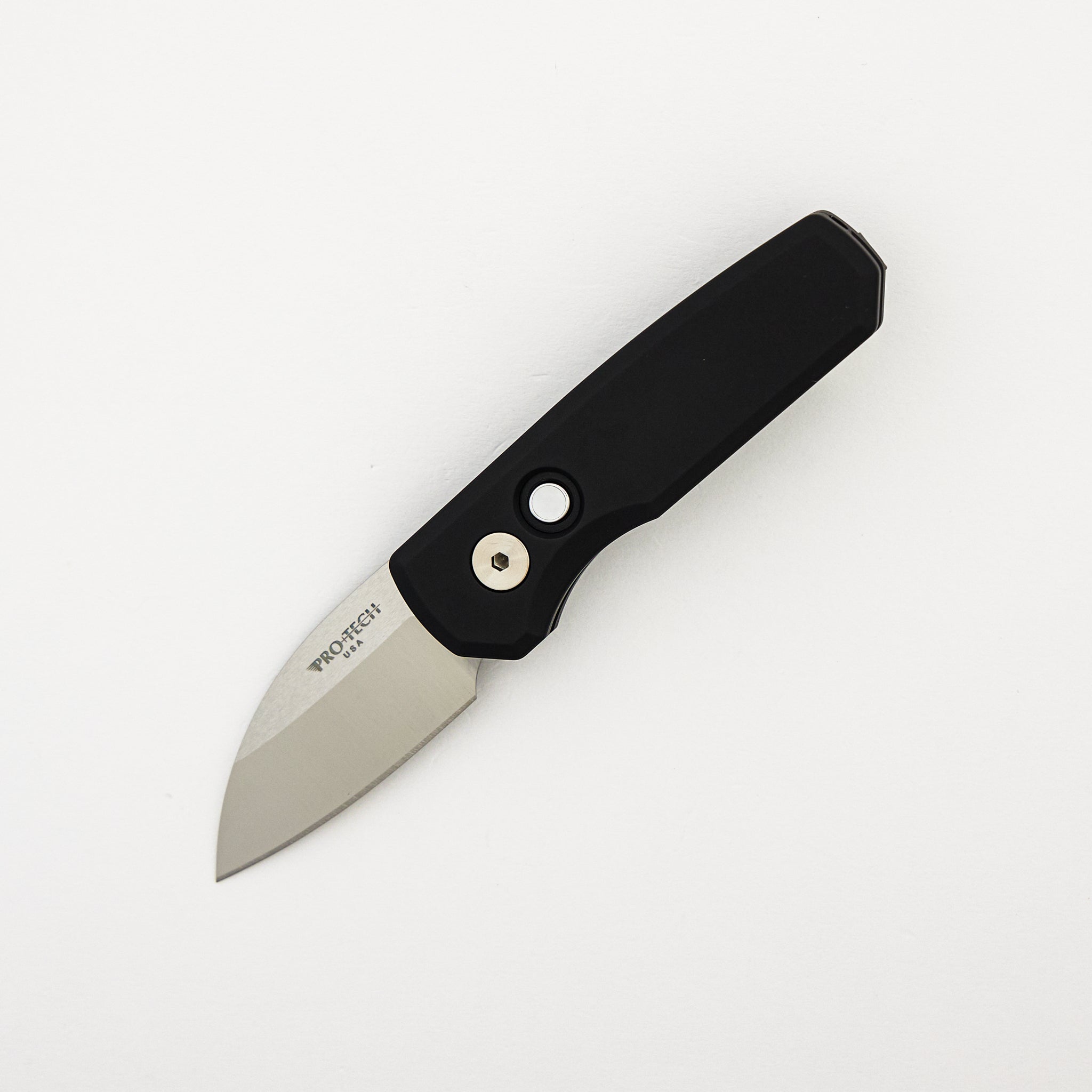 Runt 5 - R5300-LTD - Smooth Black Handle - Machine Satin MagnaCut Wharncliffe Blade