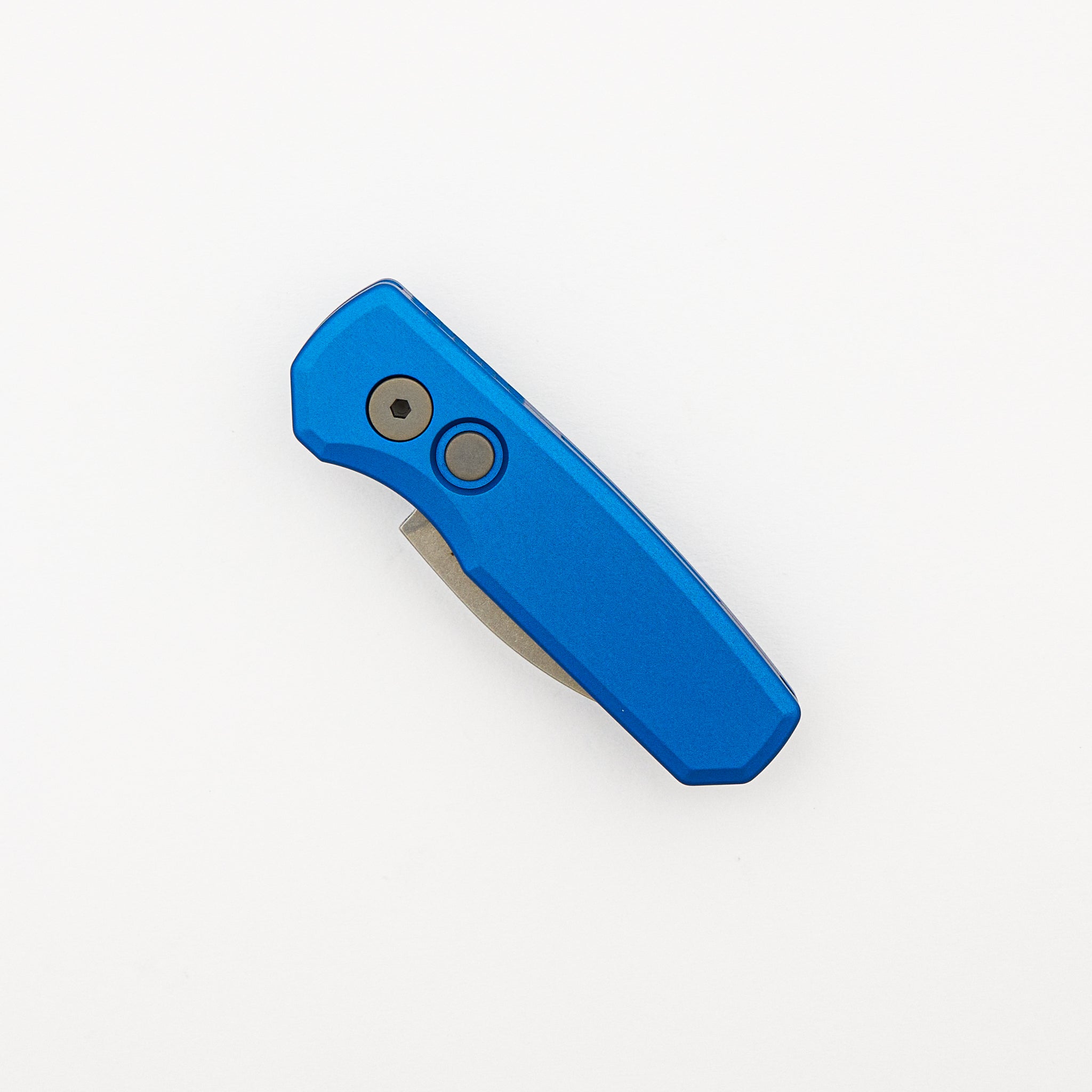 Runt 5 - Blue Aluminum Handle - Stonewash MagnaCut Wharncliffe Blade - R5301-BLUE