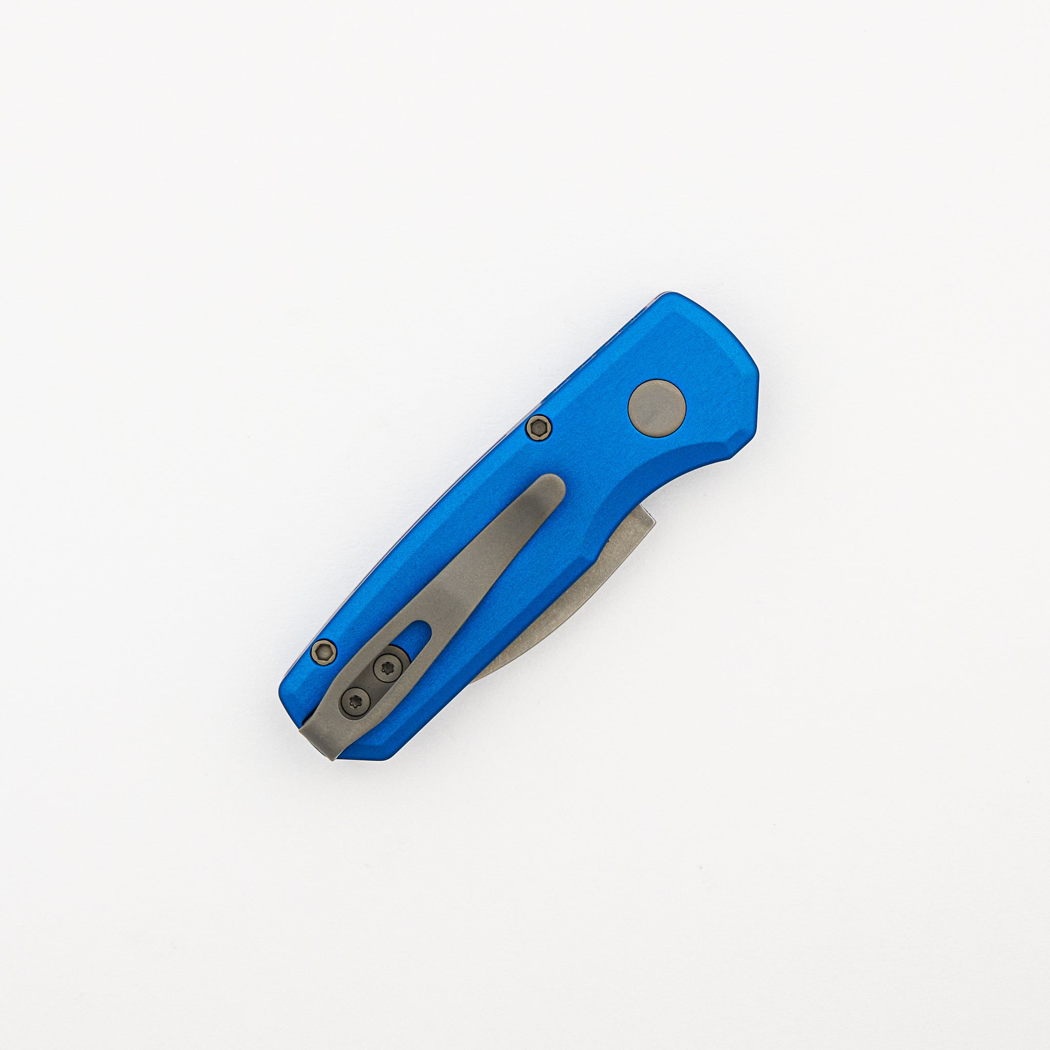 Runt 5 - Blue Aluminum Handle - Stonewash MagnaCut Wharncliffe Blade - R5301-BLUE
