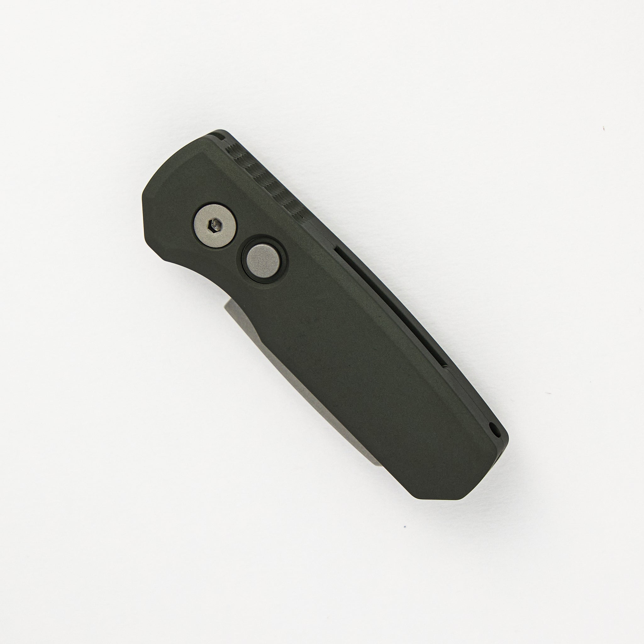 Runt 5 - Green Aluminum Handle - Stonewash Magnacut Reverse Tanto Blade - R5401-GREEN