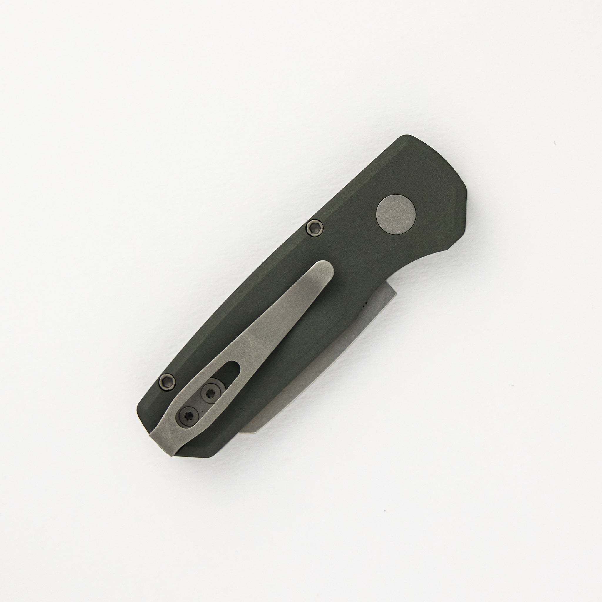 Runt 5 - Green Aluminum Handle - Stonewash Magnacut Reverse Tanto Blade - R5401-GREEN