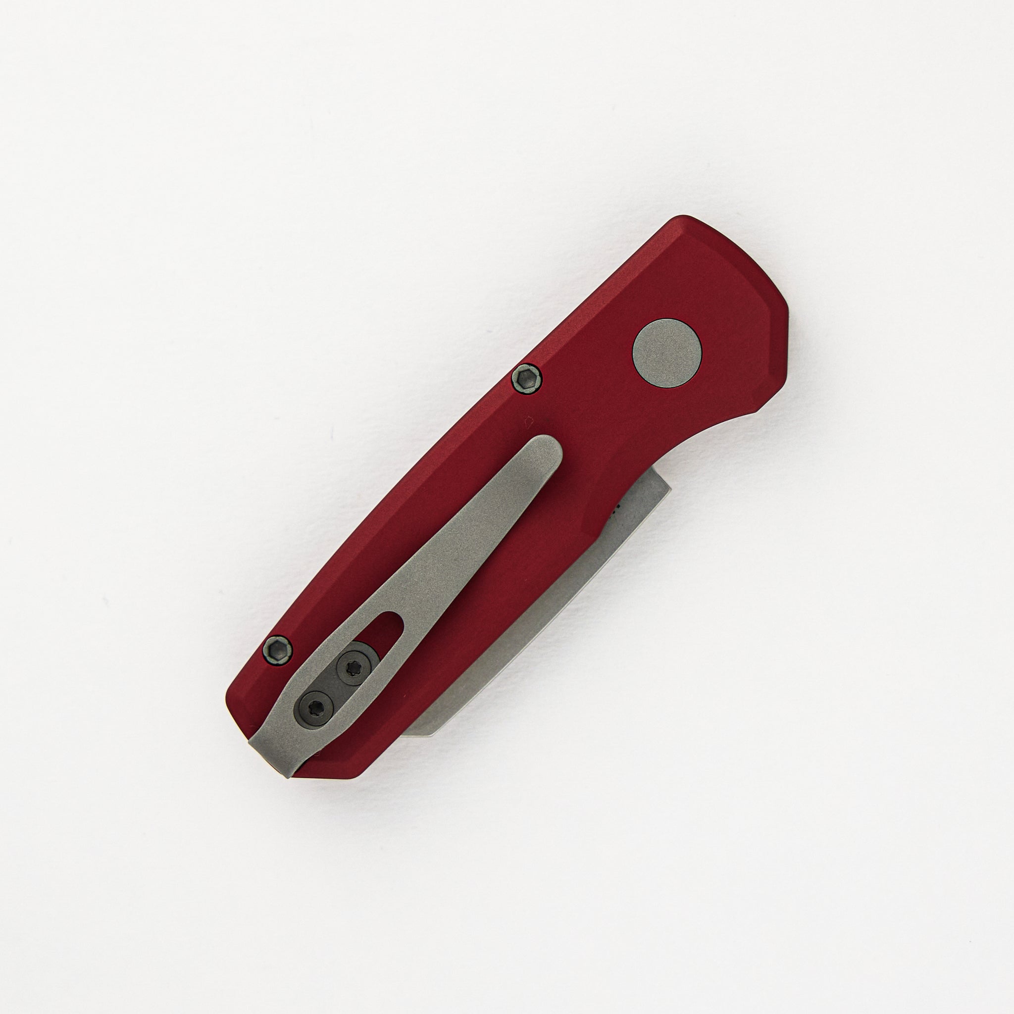 Runt 5 - Red Aluminum Handle - Stonewash Magnacut Reverse Tanto Blade - R5401-RED
