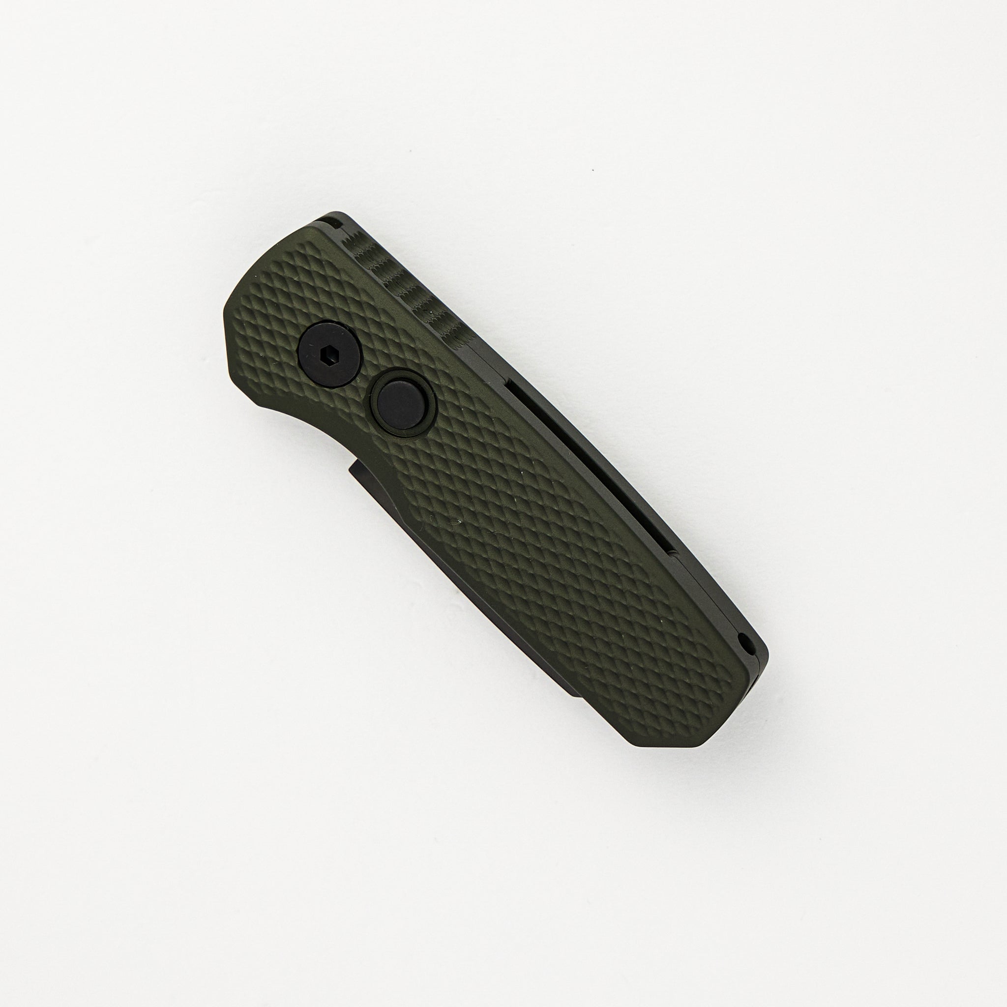Runt 5 – Textured Green Aluminum Handle – DLC Black Magnacut Reverse Tanto Blade – R5406-GREEN