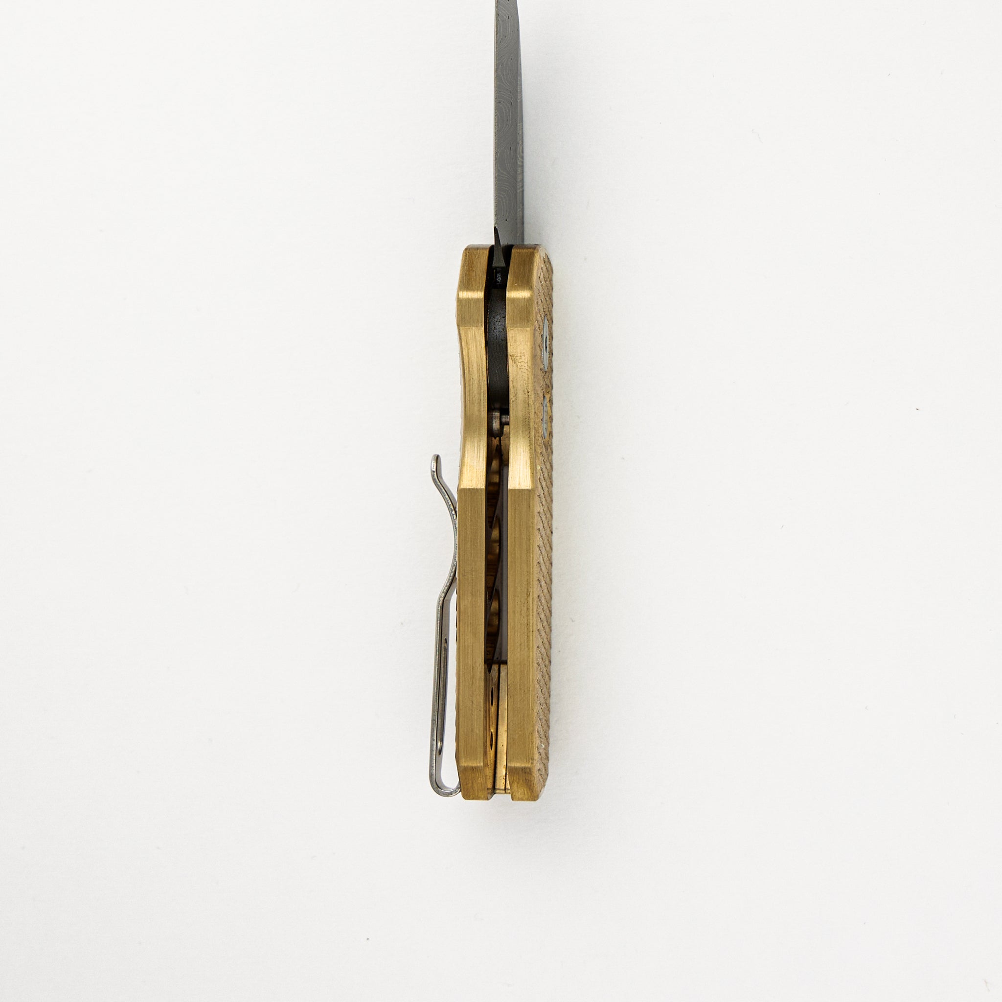Runt 5 Limited - Machined Dragon Scale Bronze AL Handle – Chad Nichols Wharncliffe Blade