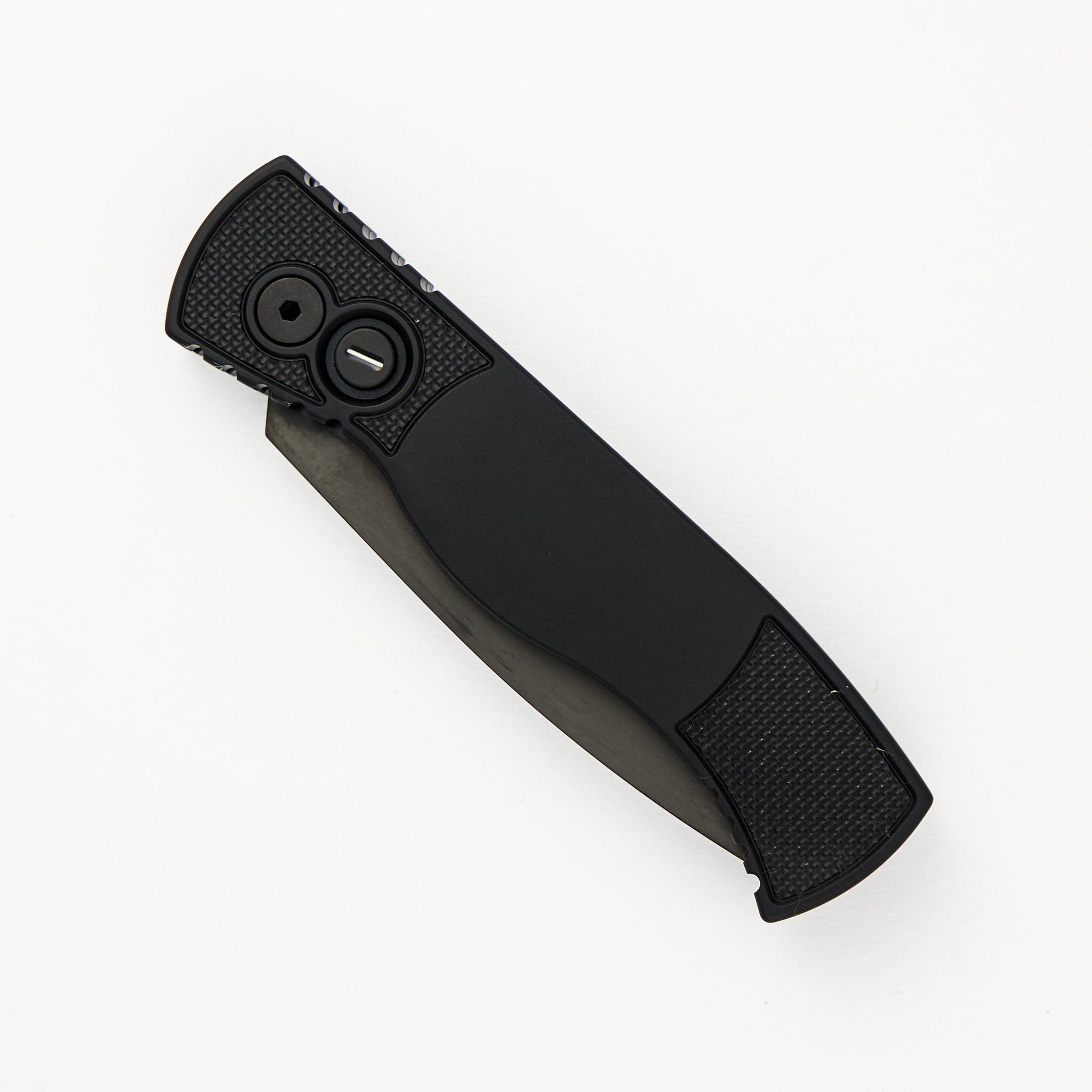 Tactical Response 2 - Black Handle With Textured Corners - Tritium Push Button - Black MagnaCut Blade T203-OPERATOR