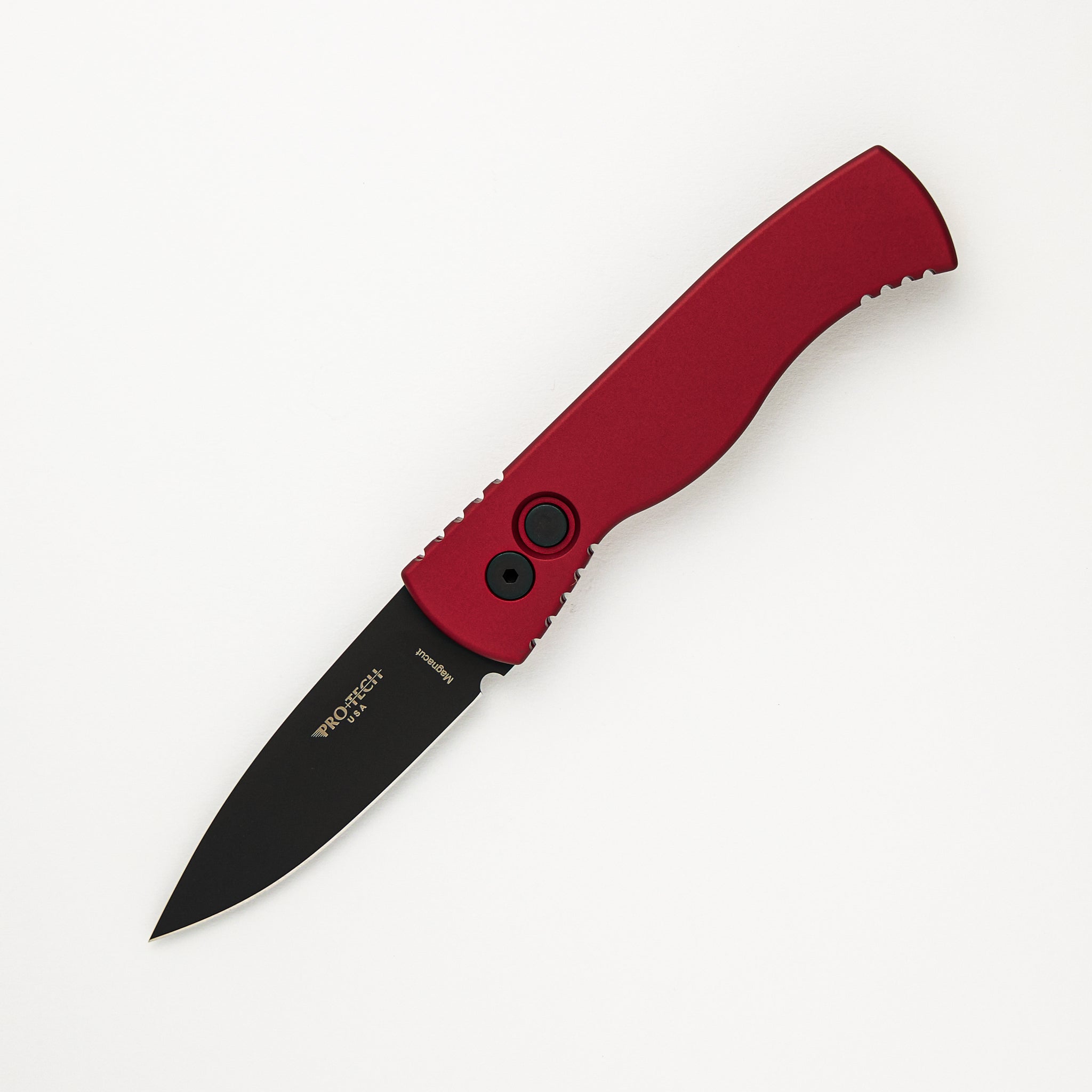Tactical Response 2 Auto - Solid Red Aluminum Handle - DLC Black MagnaCut Blade - T203-RED