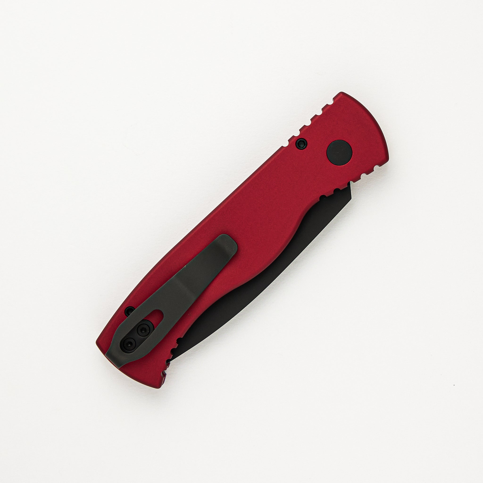 Tactical Response 2 Auto - Solid Red Aluminum Handle - DLC Black MagnaCut Blade - T203-RED