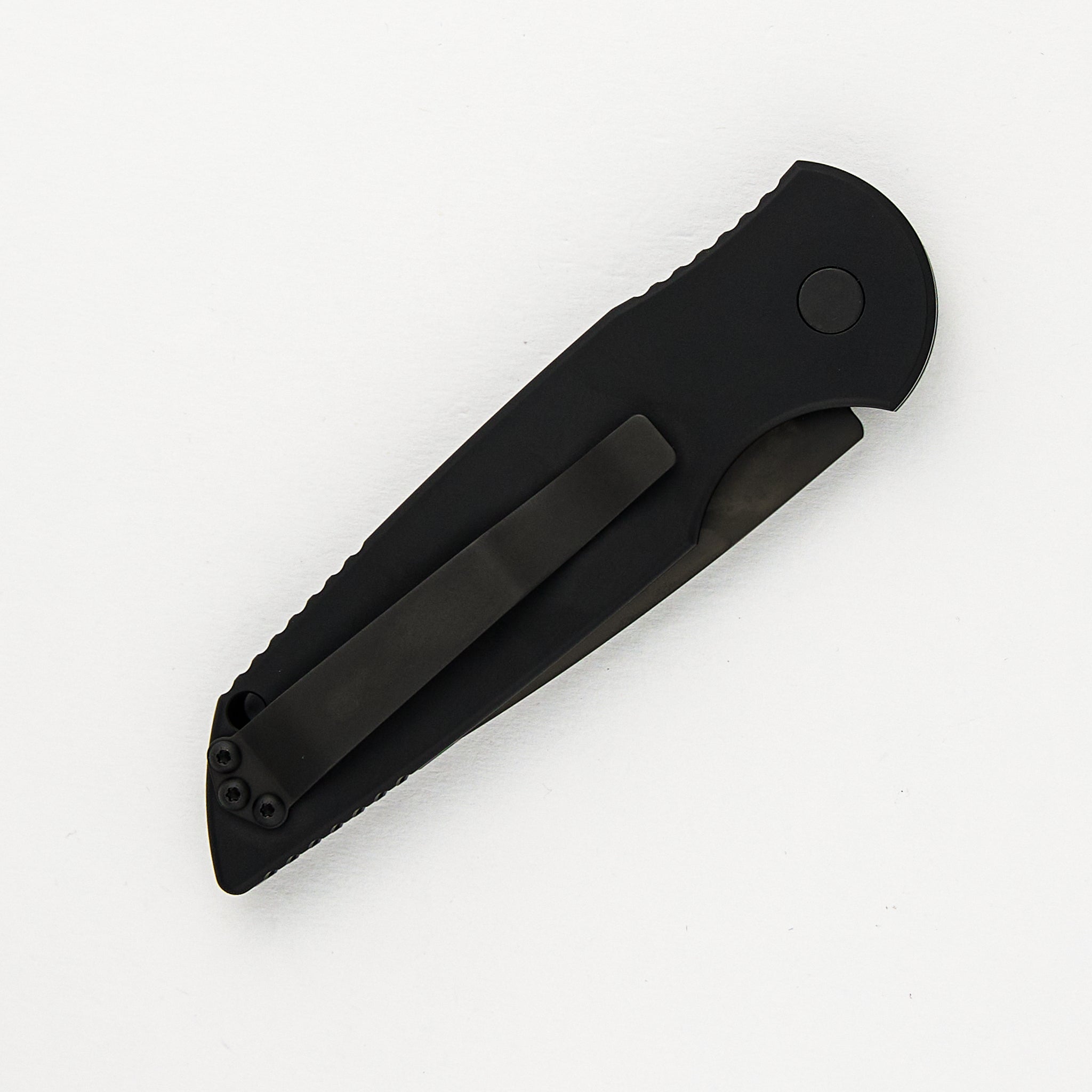 Tactical Response 3 Auto - Black Handle With Grooves - Tritium Push Button - Black Blade - Black Hardware TR3-SWAT-OPERATOR