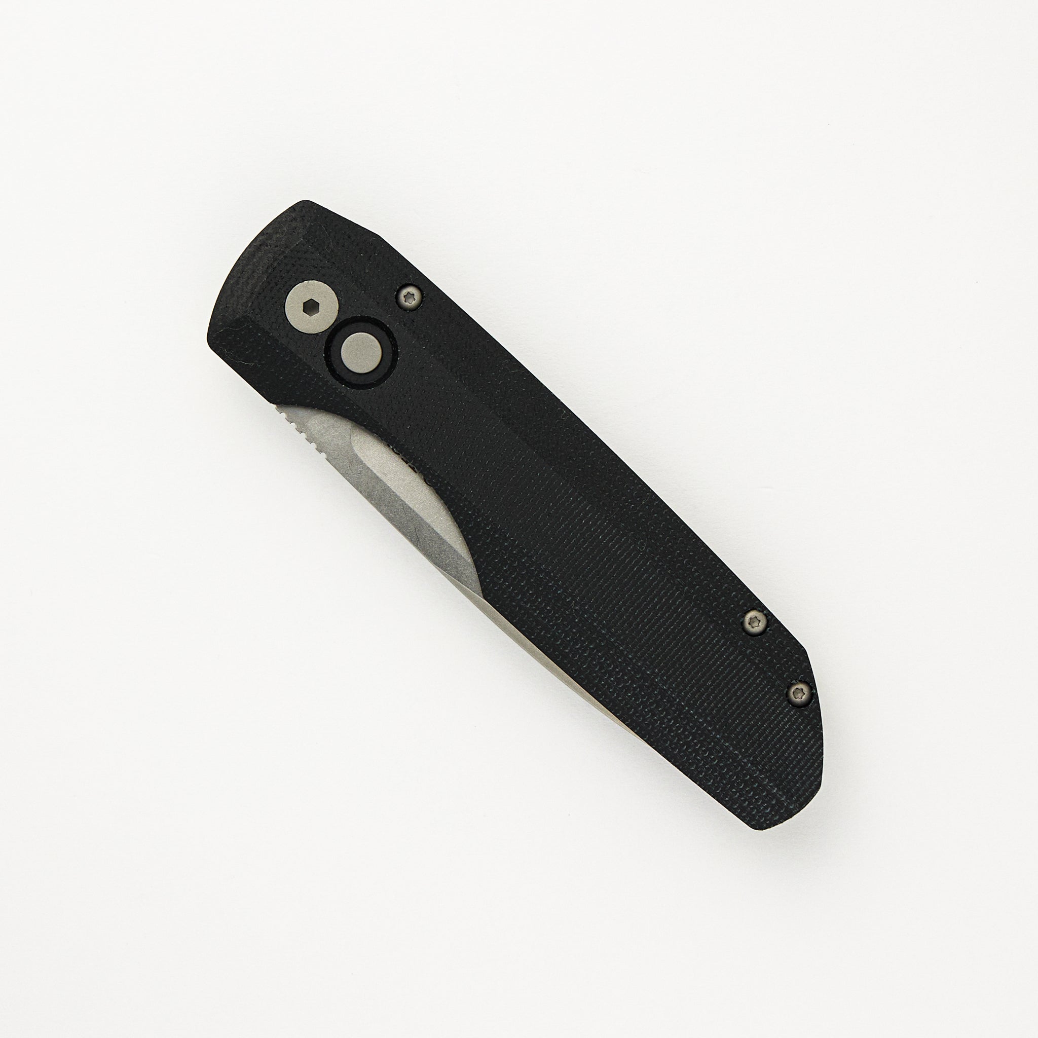 Synapse - Black Aluminum Handle W/ Black Canvas Micarta Lid - Stonewash MagnaCut Blade - VERO1211-BLK MIC (Vero Design)