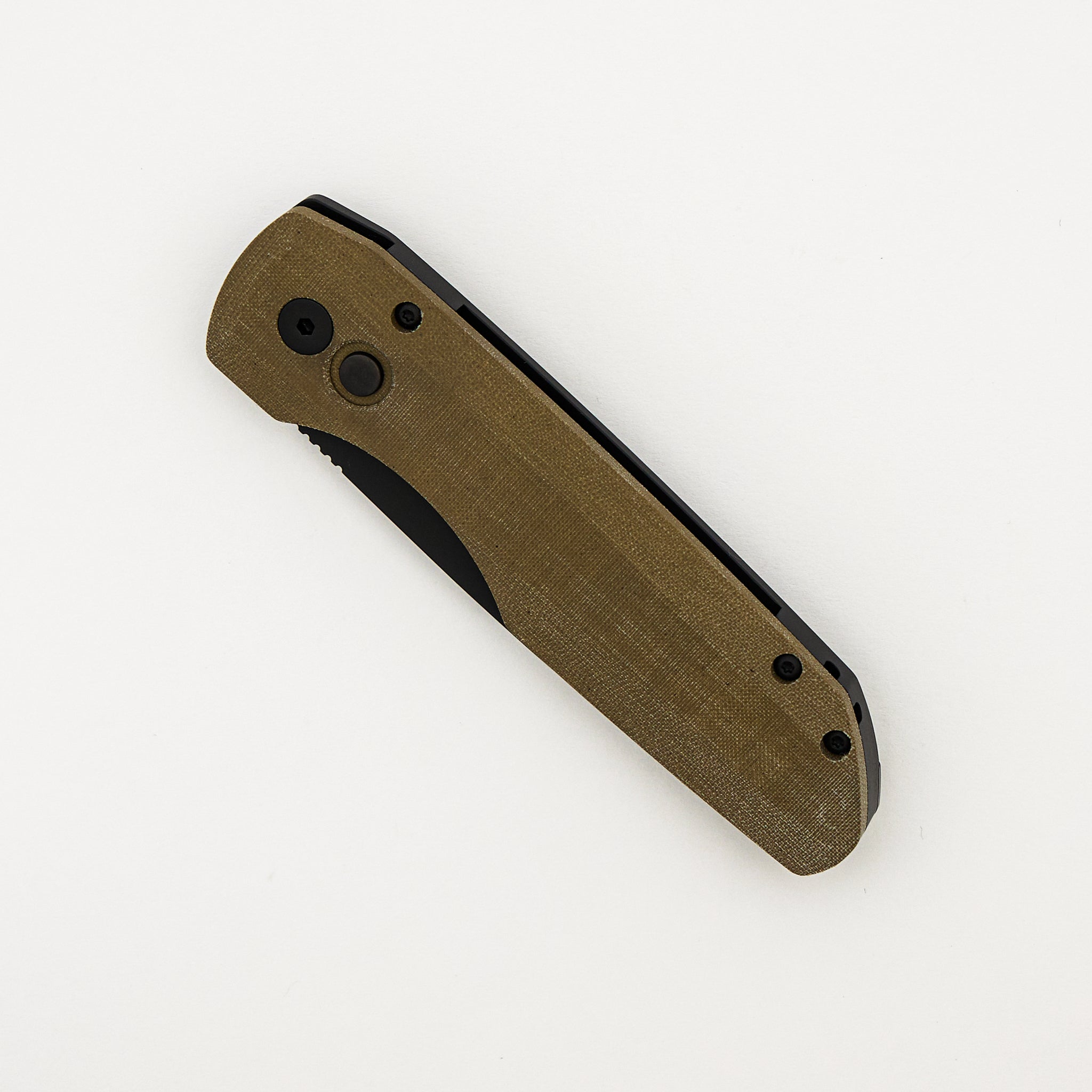 Synapse - Black Thick Back Aluminum Hande W/ Green Linen Micarta Lid - DLC Black MagnaCut Blade - VERO1213-GRN MIC (Vero Design)