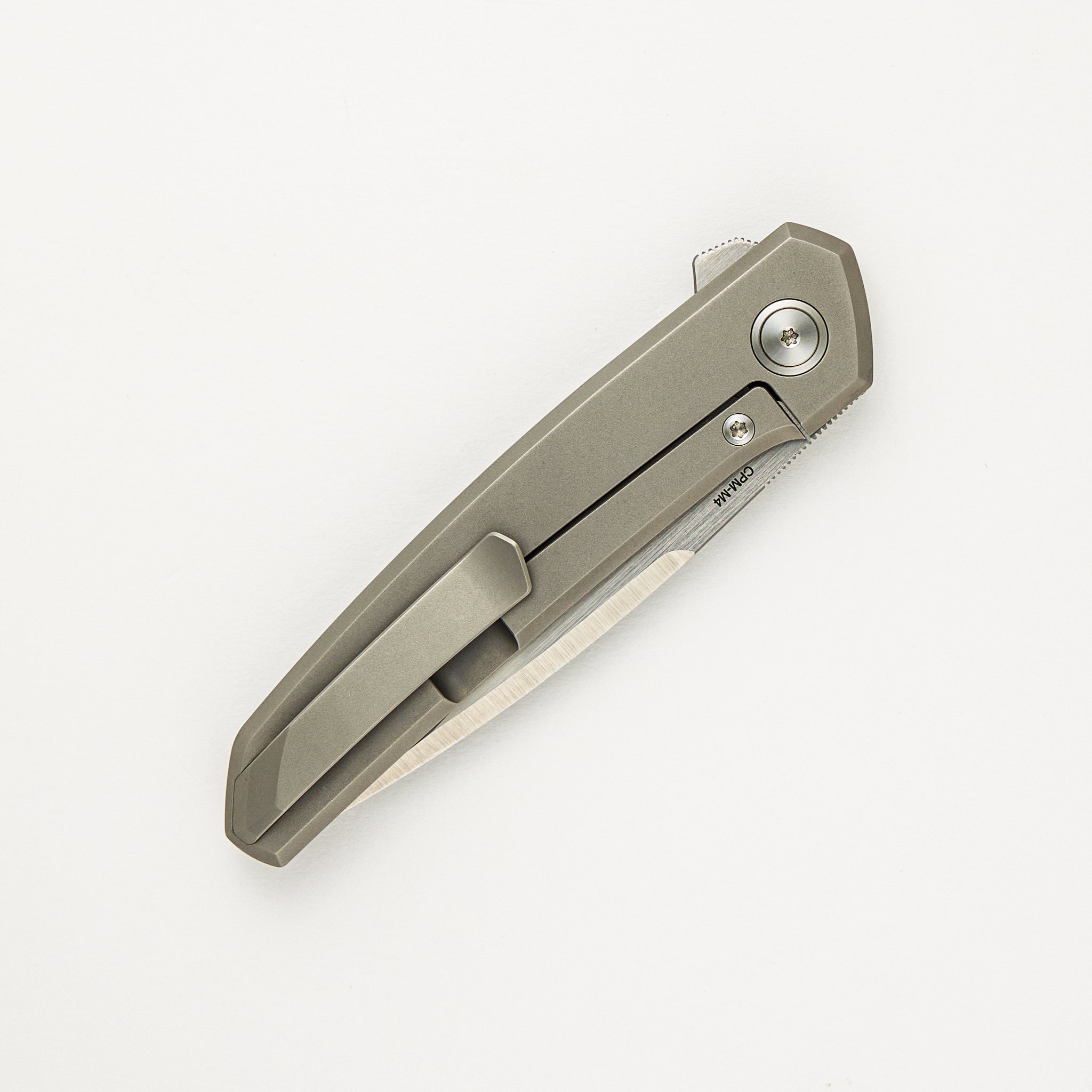 Cobra - Bead Blast Titanium Handle - Belt Satin CPM-M4 Blade