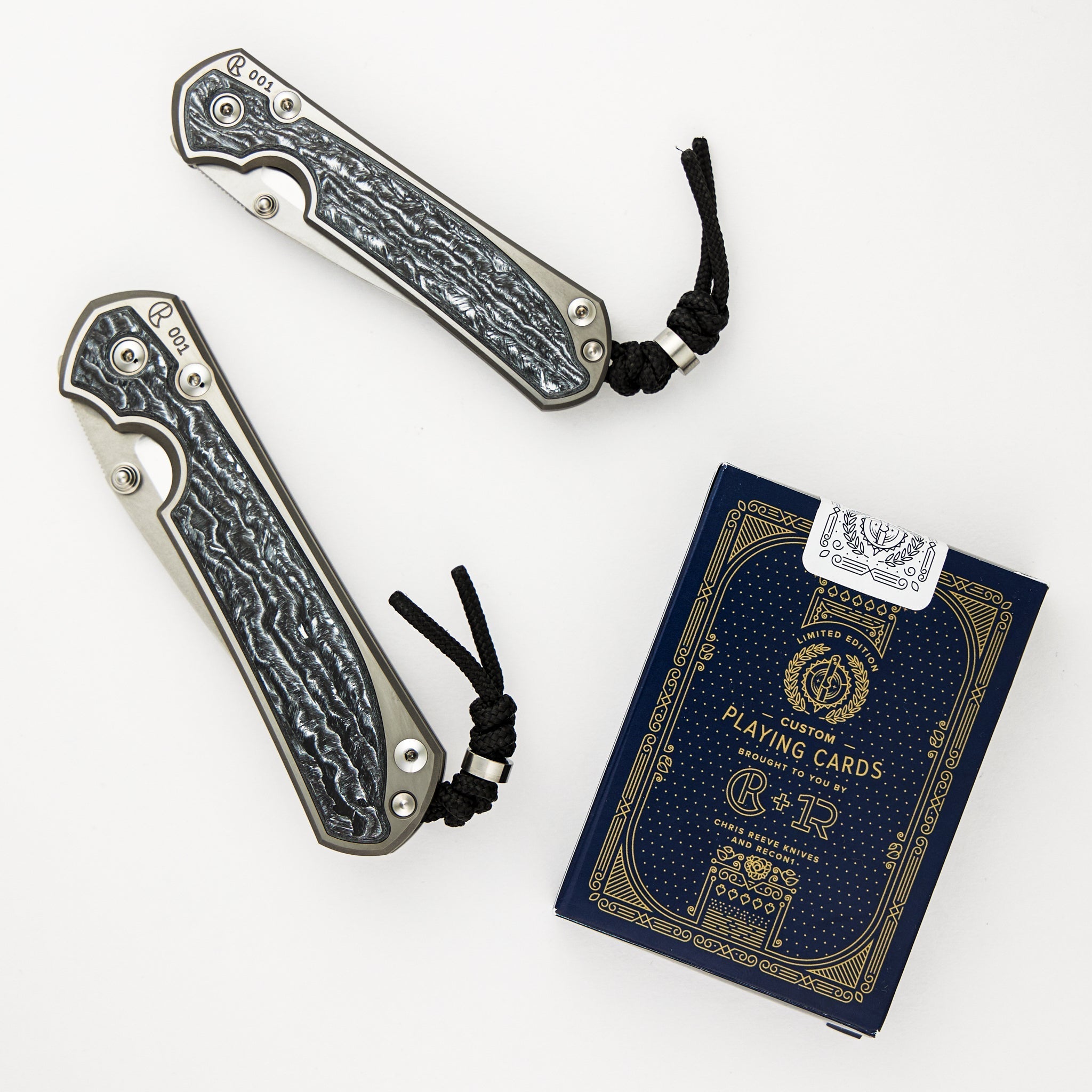 Large & Small Sebenza 31 Numbered Matched Set - White CarboTi Inlay - Polished Drop Point CPM MagnaCut Blade - Silver Double Lugs - 2024 R1 Invitational