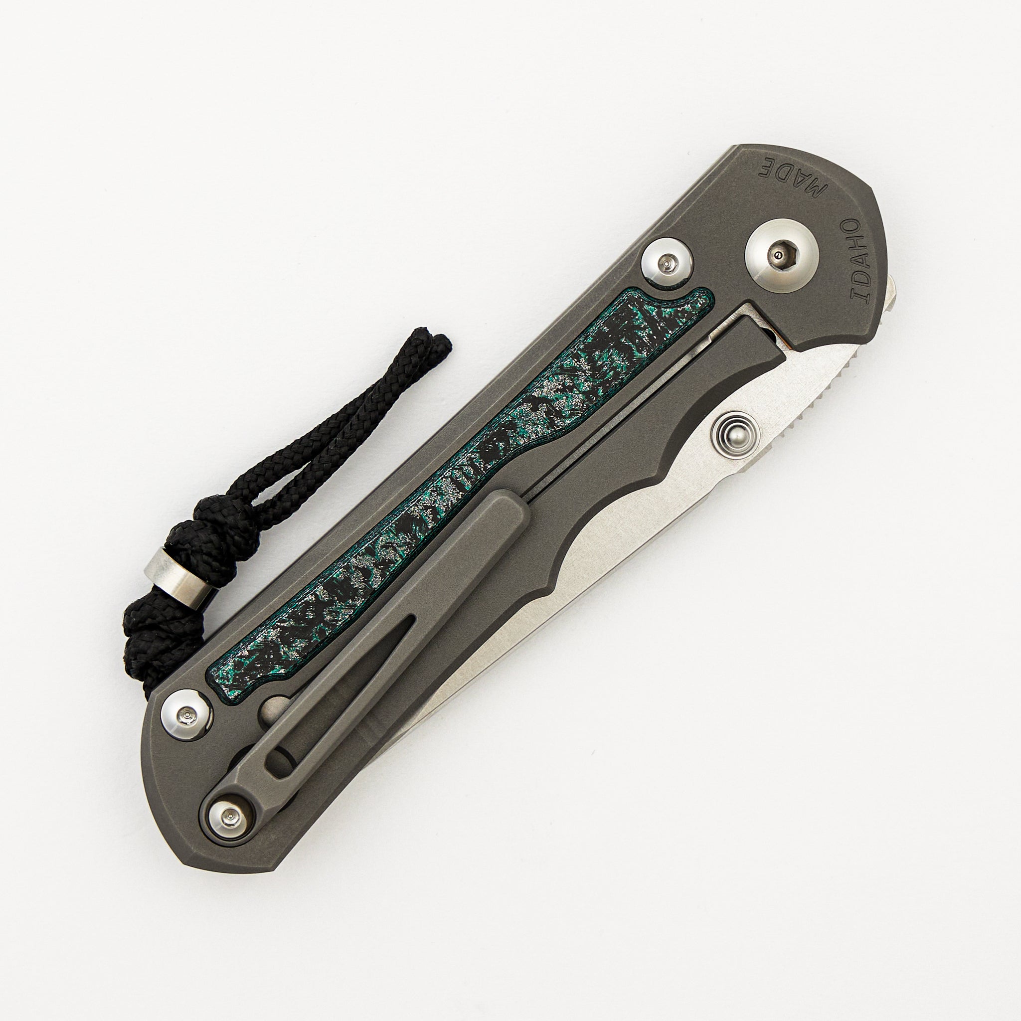 R1 Invitational - Large Inkosi - Teal Magnetic CarboTi Inlay - Insingo CPM MagnaCut Blade - MIM Clip