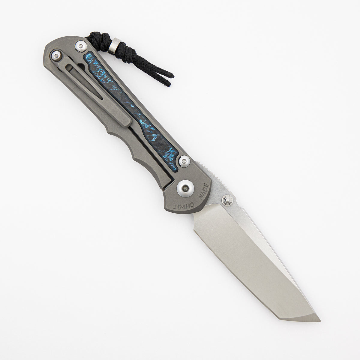 Large Inkosi - Ocean Blue CarboTi Inlay - Tanto CPM MagnaCut Blade - MIM Clip