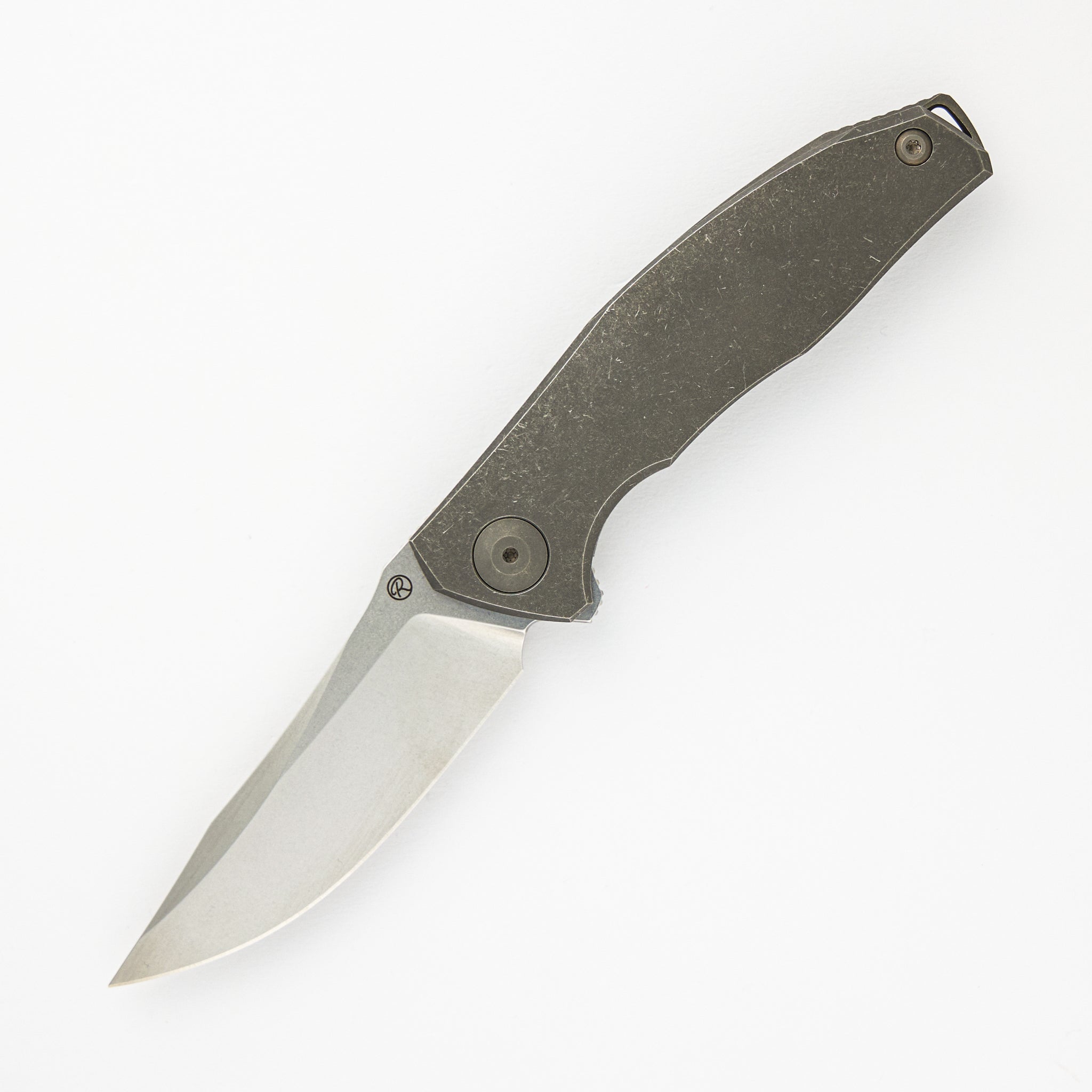 Reconnaissance Adzin Flipper – Stonewash M390 Blade – Stonewash Titanium Handle