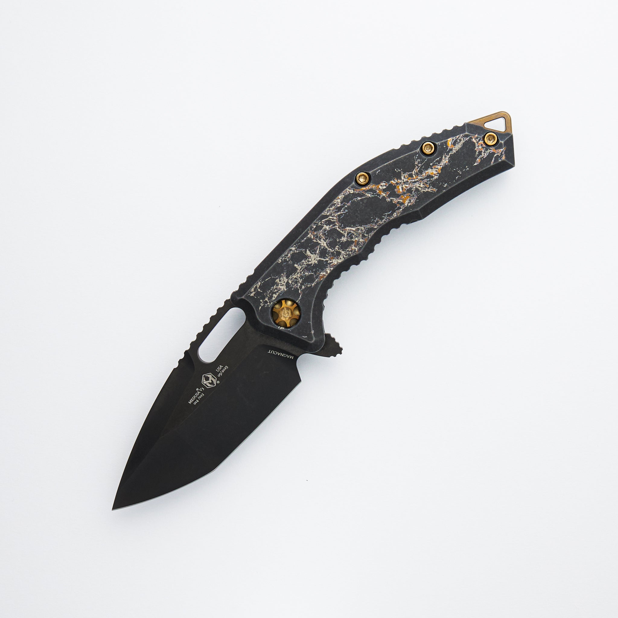 Medusa Manual - Tanto DLC - Black Marble Titanium Handle