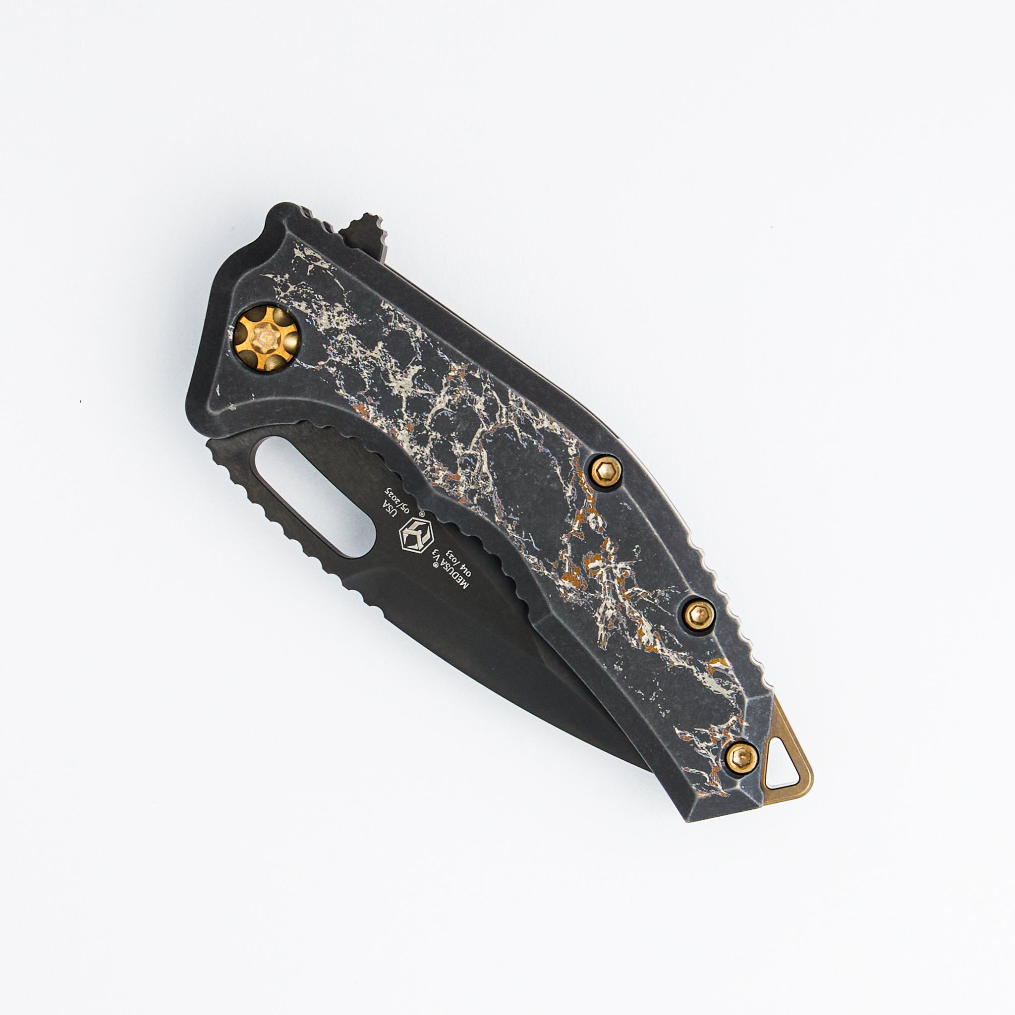 Medusa Manual - Tanto DLC - Black Marble Titanium Handle