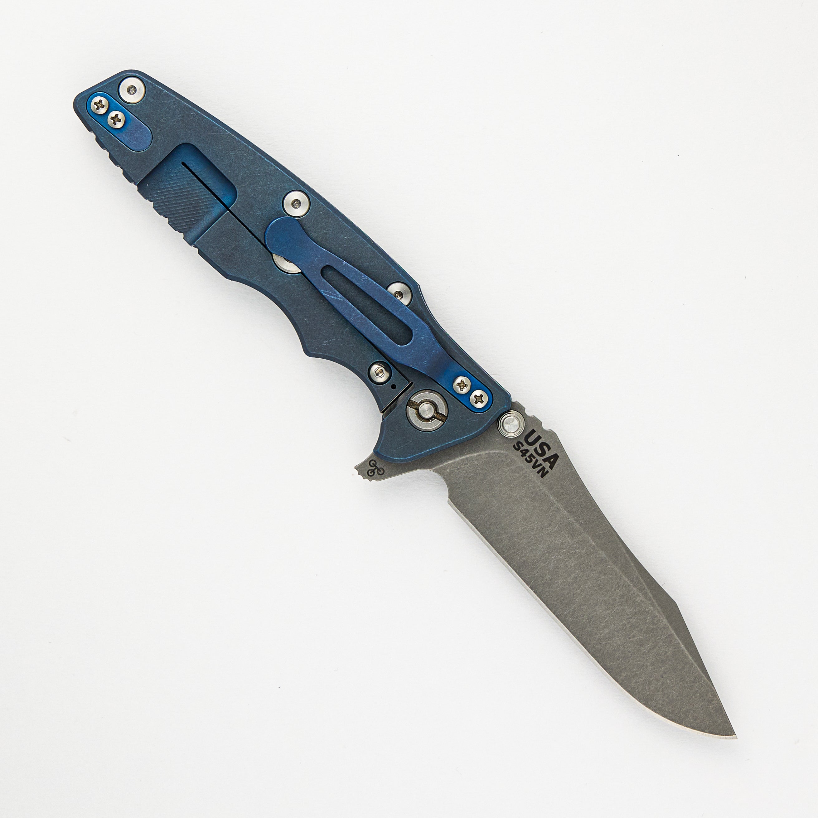 Eklipse 3.5" - S45VN Spearpoint - Tri-Way - Battle Blue - Black G10