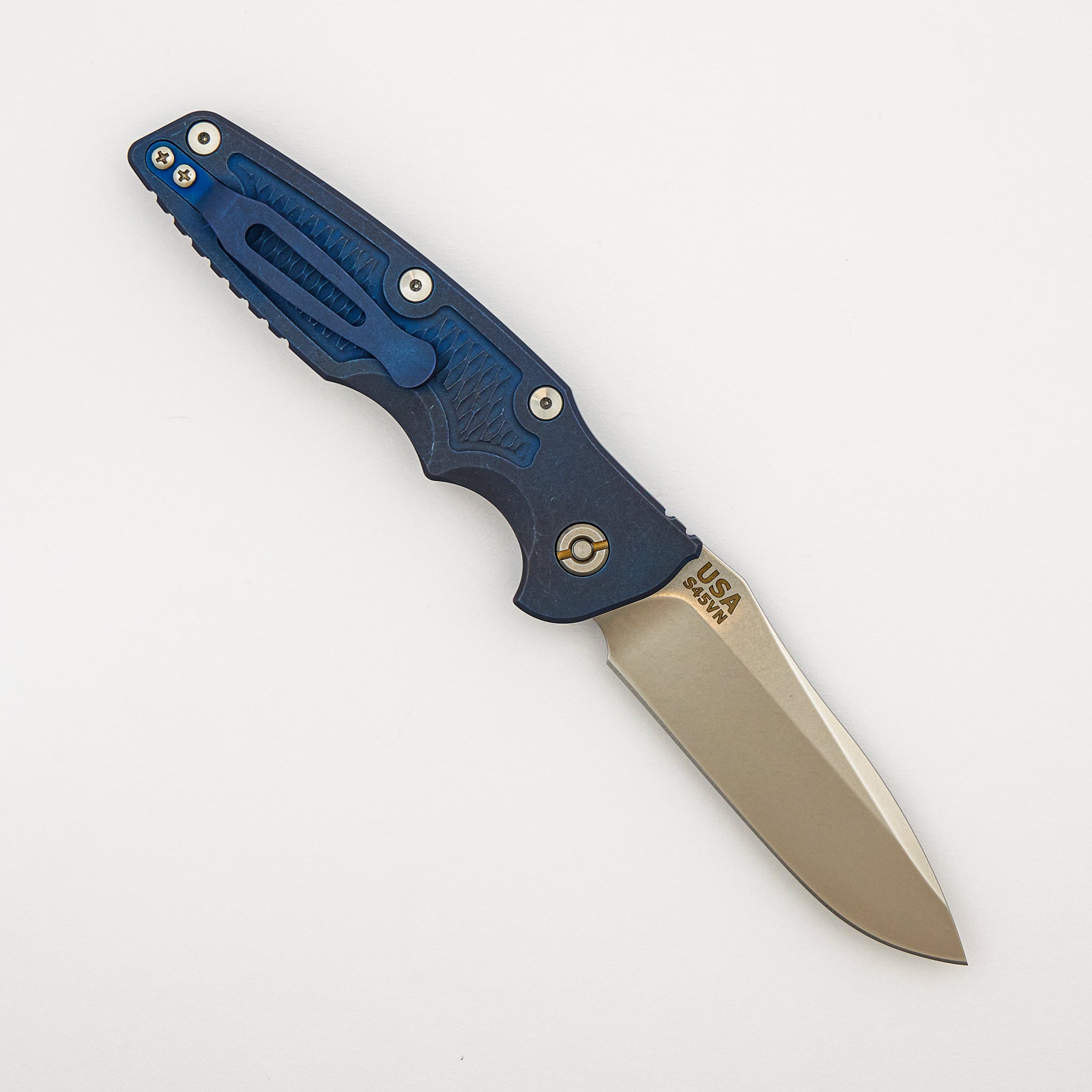 Eklipse 3.5" - Automatic - S45VN Spearpoint - Battle Blue - Stonewash Blade