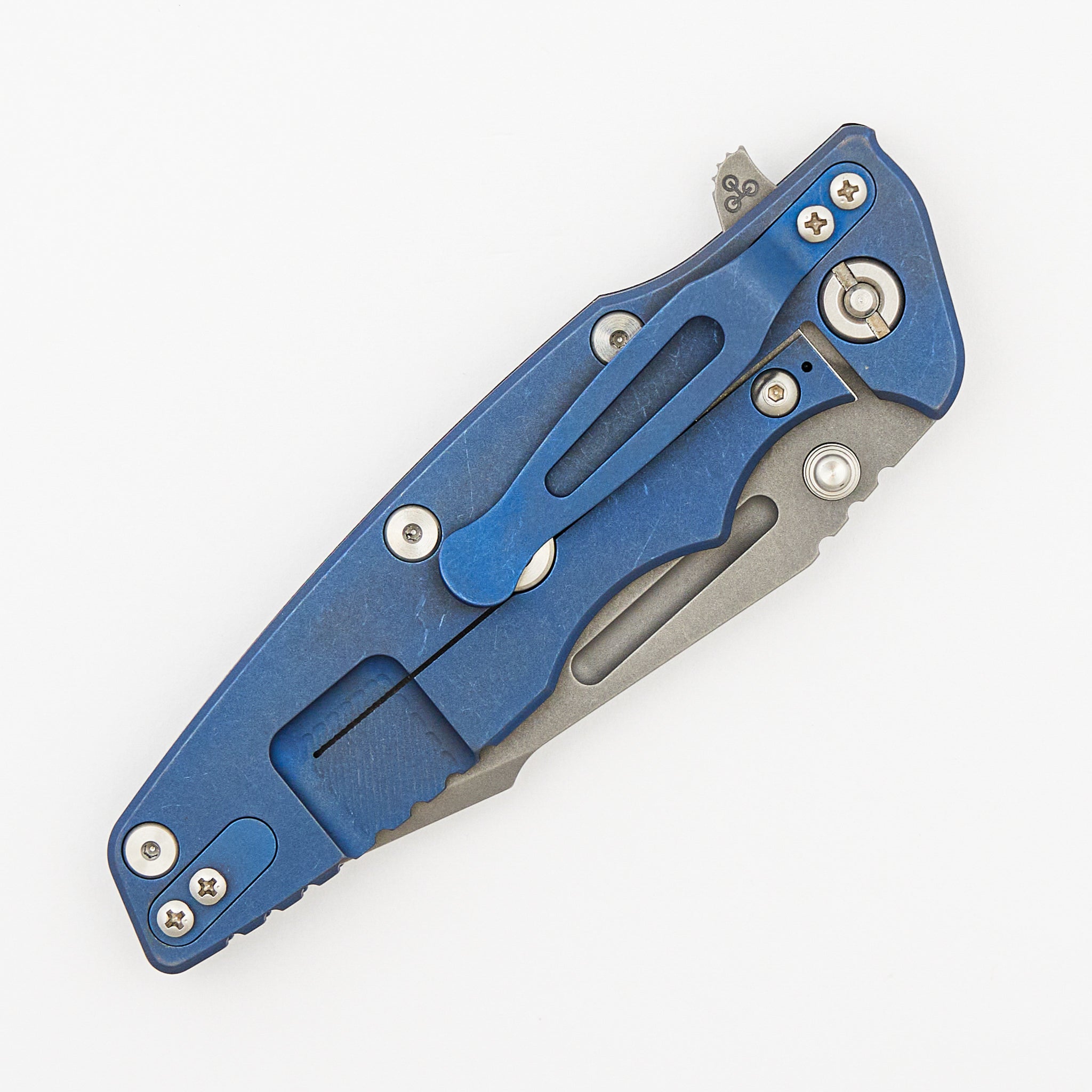 Eklipse 3.5" - MagnaCut Skinny Fullered Harpoon Spearpoint - Tri-Way - Battle Blue - Black G10