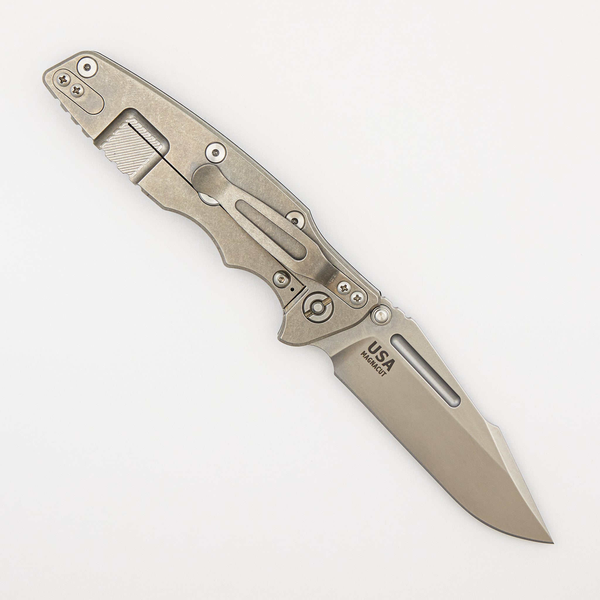 Eklipse 3.5" - MagnaCut Skinny Fullered Harpoon Spearpoint - Non-Flipper - Tri-Way - Stonewash - Black G10