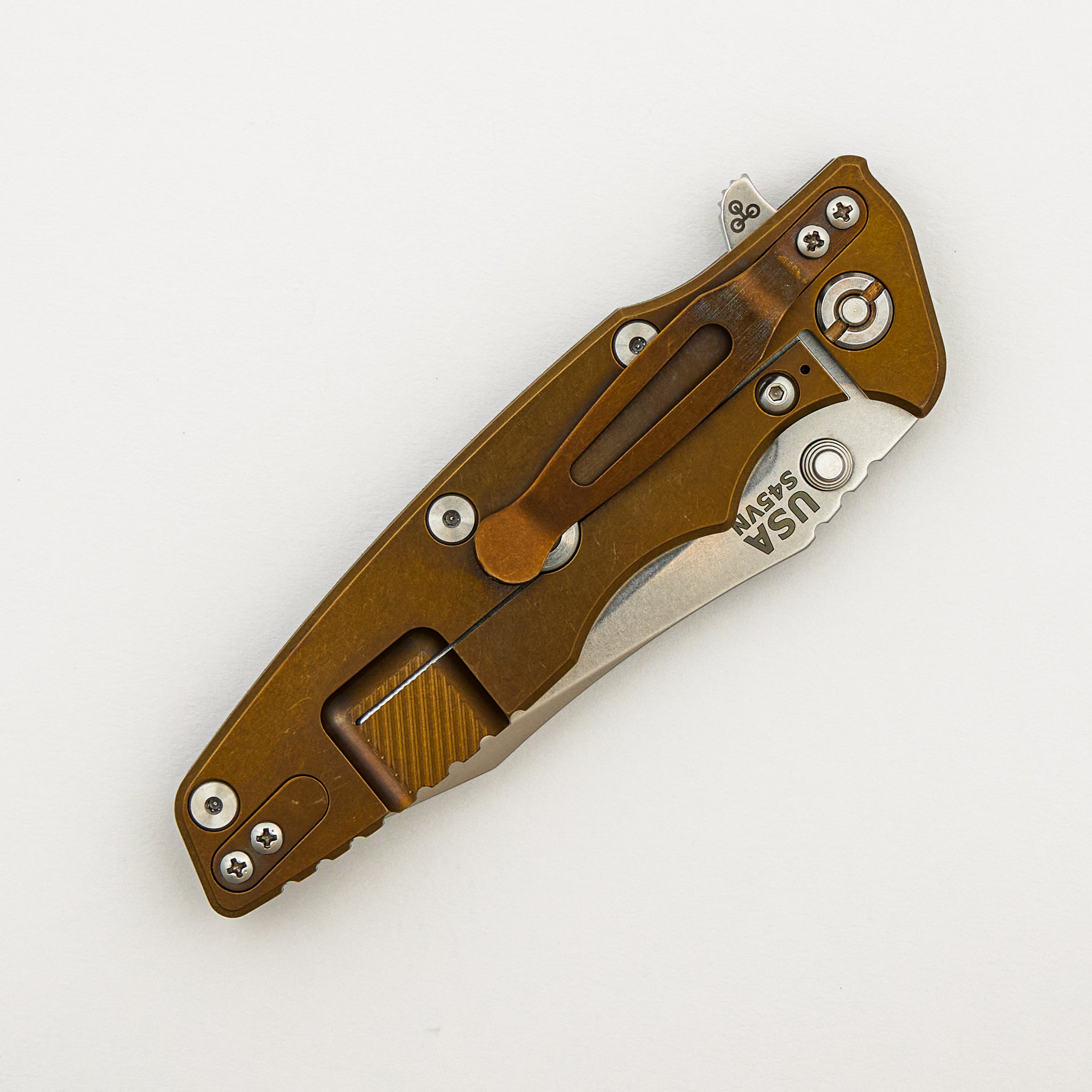 Eklipse 3.5" - S45VN Spearpoint - Tri-Way - Stonewash Bronze - Black G10