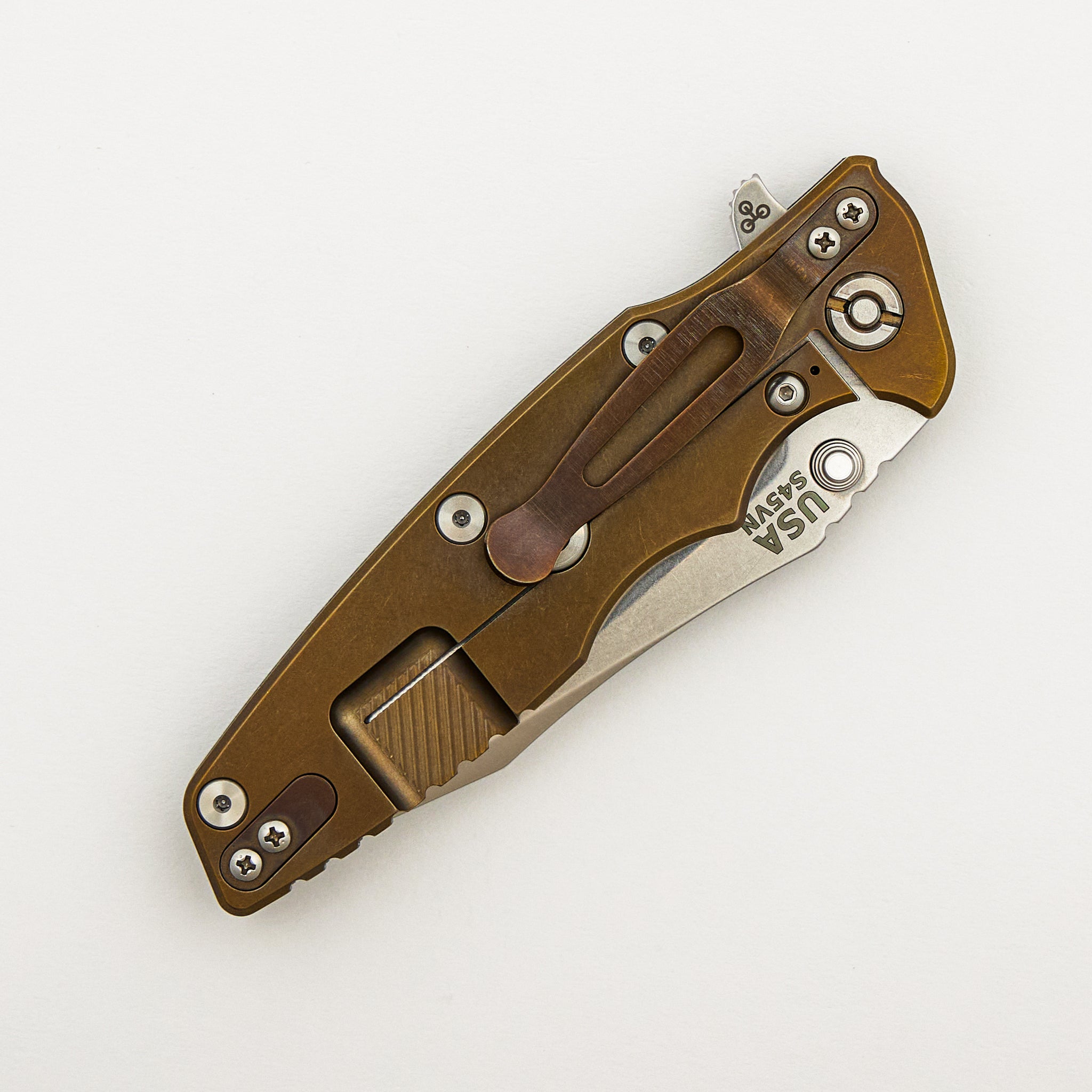 Eklipse 3.5" - S45VN Spearpoint - Tri-Way - Stonewash Bronze - OD Green G10