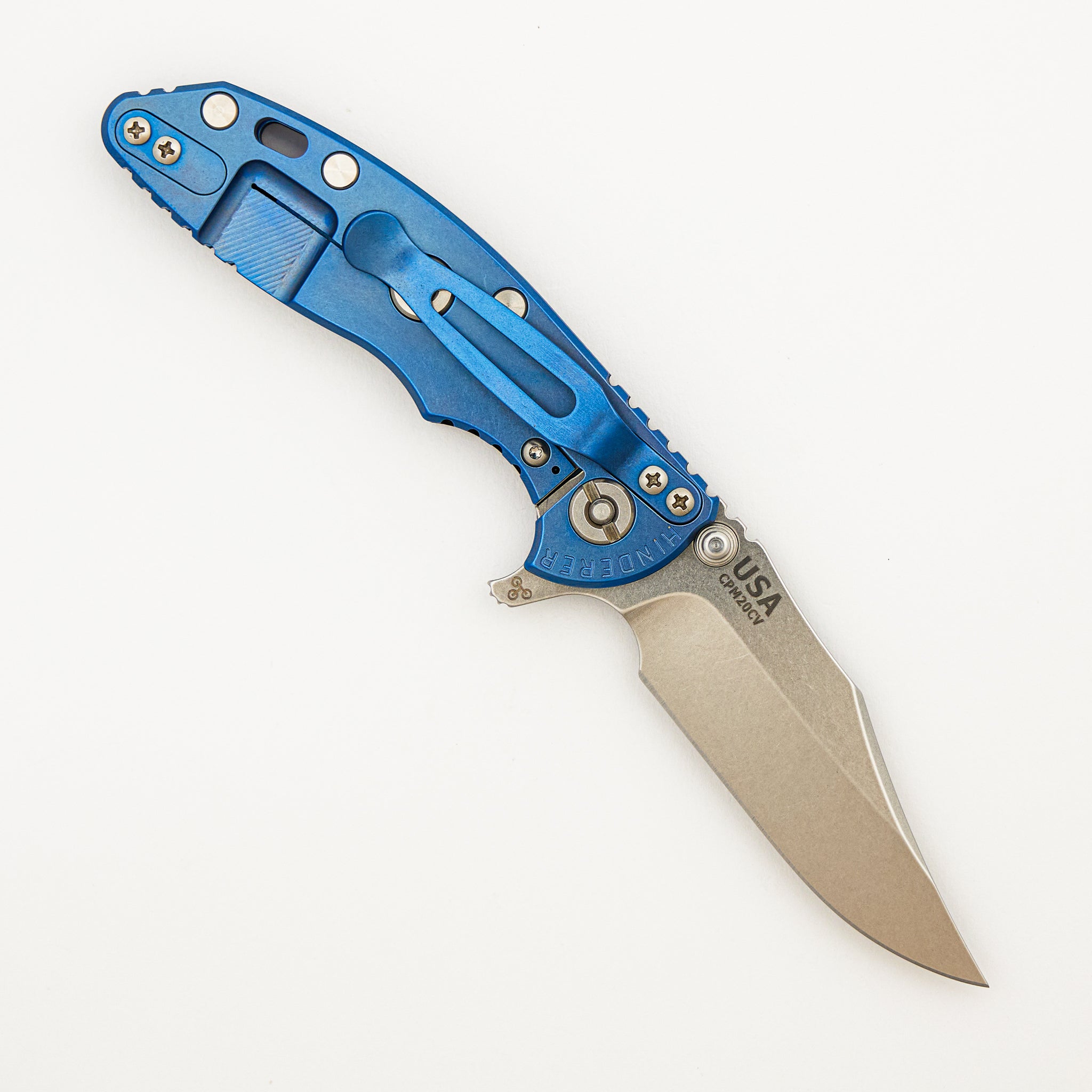 XM-18 3.0" - Bowie CPM-20CV Blade - Tri-Way - Stonewash Blue - Black G10