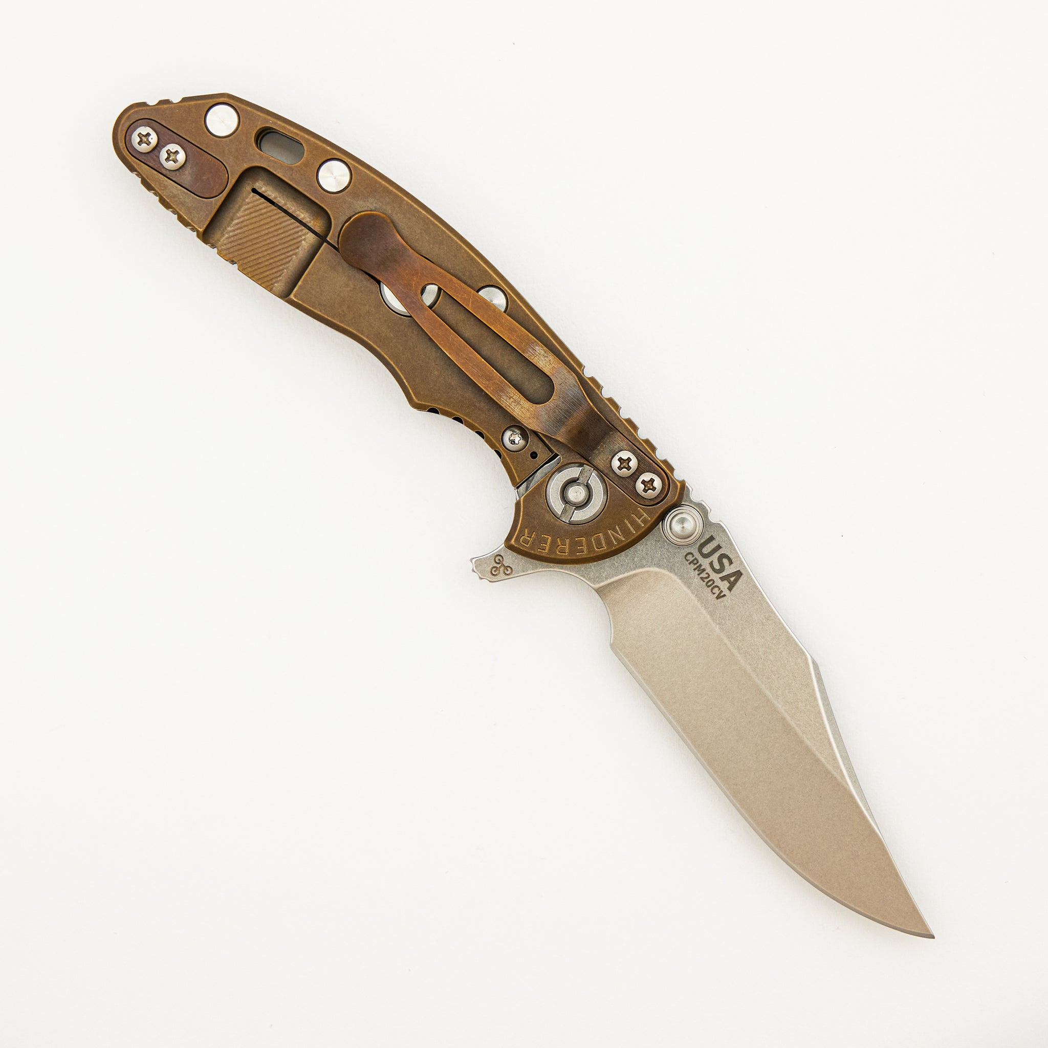 XM-18 3.0" - Bowie CPM-20CV Blade - Tri-Way - Stonewash Bronze - Black G10