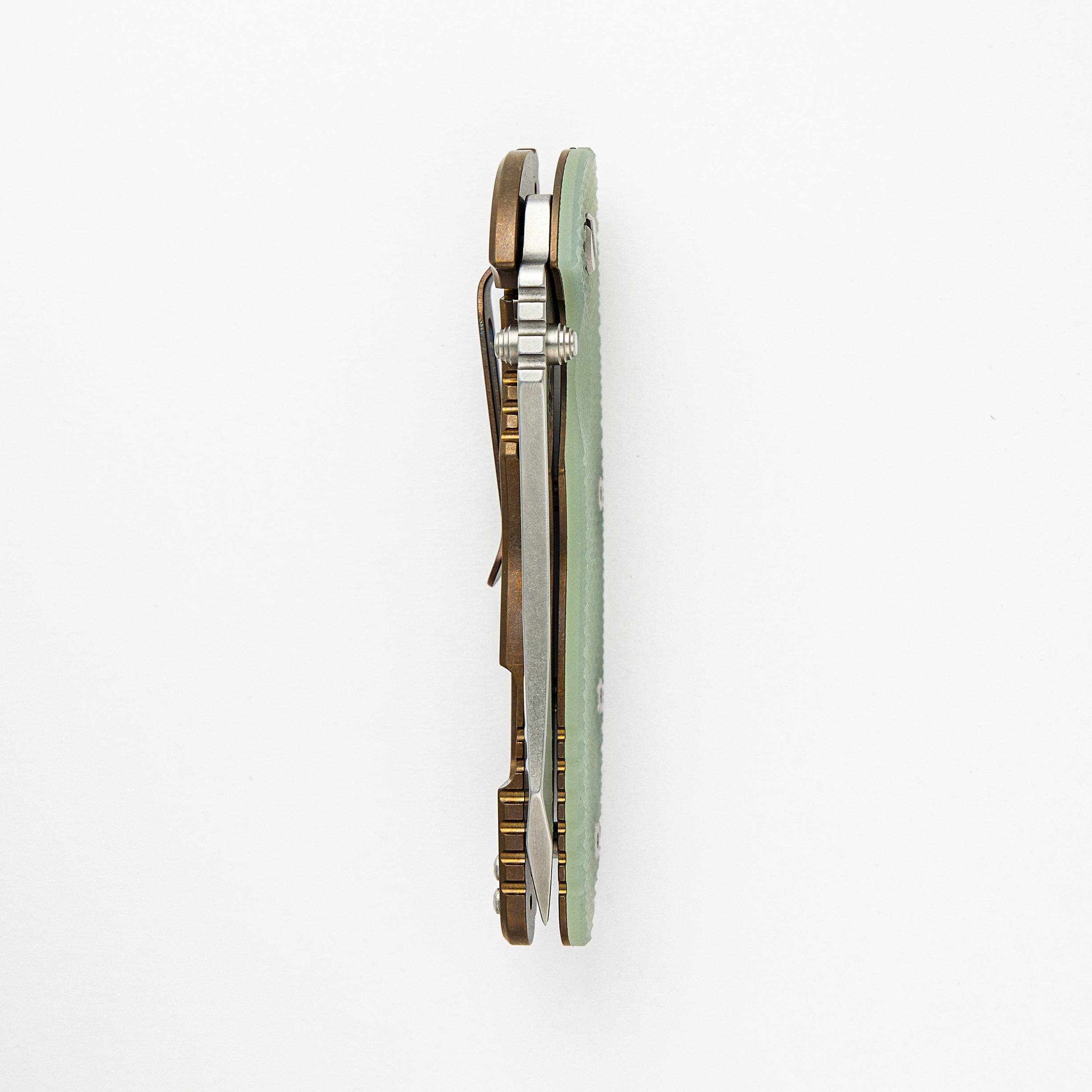XM-18 3.5″ – Skinner S45VN – Tri-Way – Stonewash Bronze – Translucent Green G10