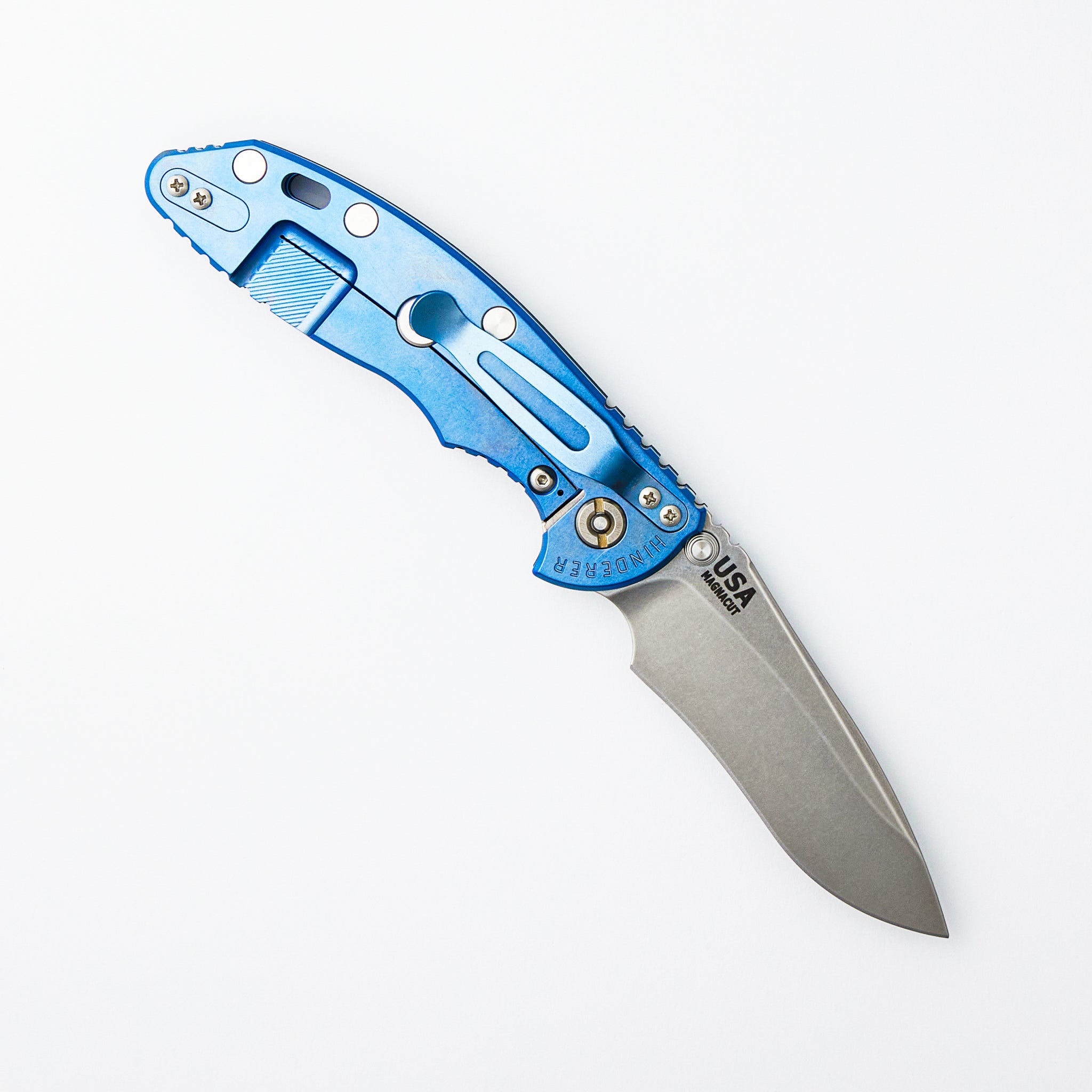 XM-18 3.5″ - MagnaCut Recurve - Non Flipper - Tri-Way - Stonewash Blue - Black G10