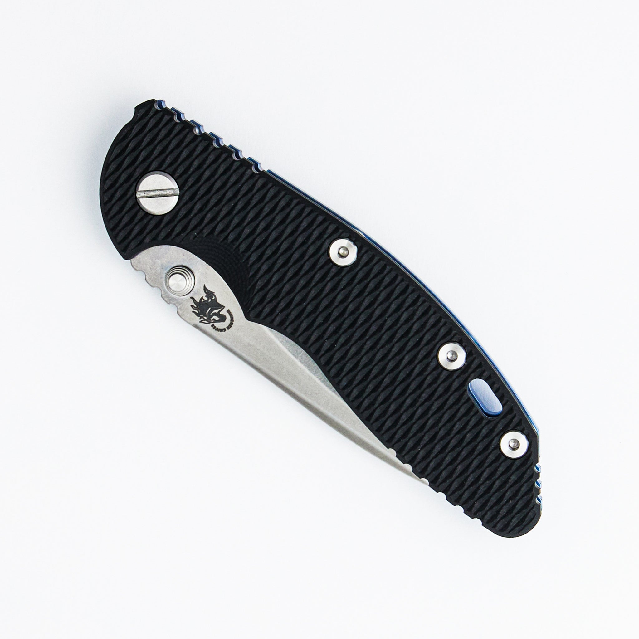 XM-18 3.5″ - MagnaCut Recurve - Non Flipper - Tri-Way - Stonewash Blue - Black G10