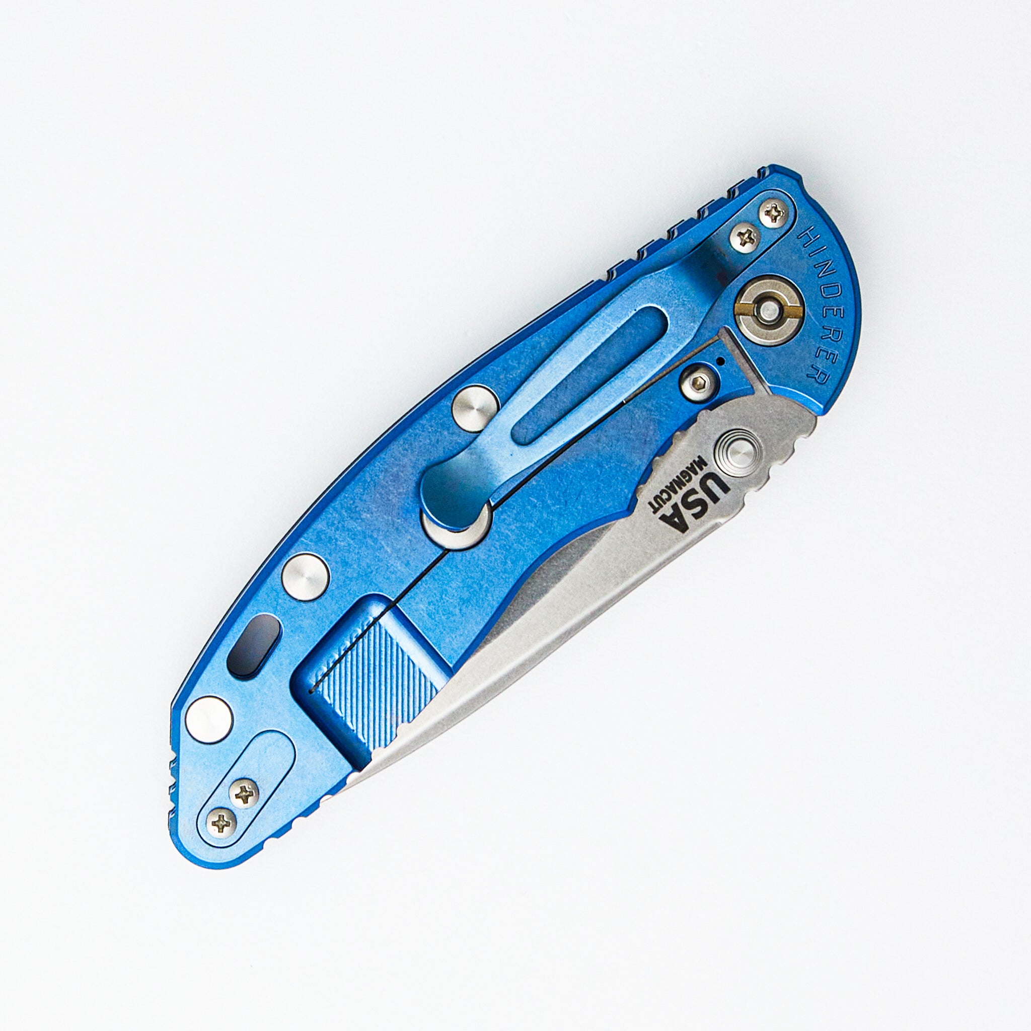 XM-18 3.5″ - MagnaCut Recurve - Non Flipper - Tri-Way - Stonewash Blue - Black G10