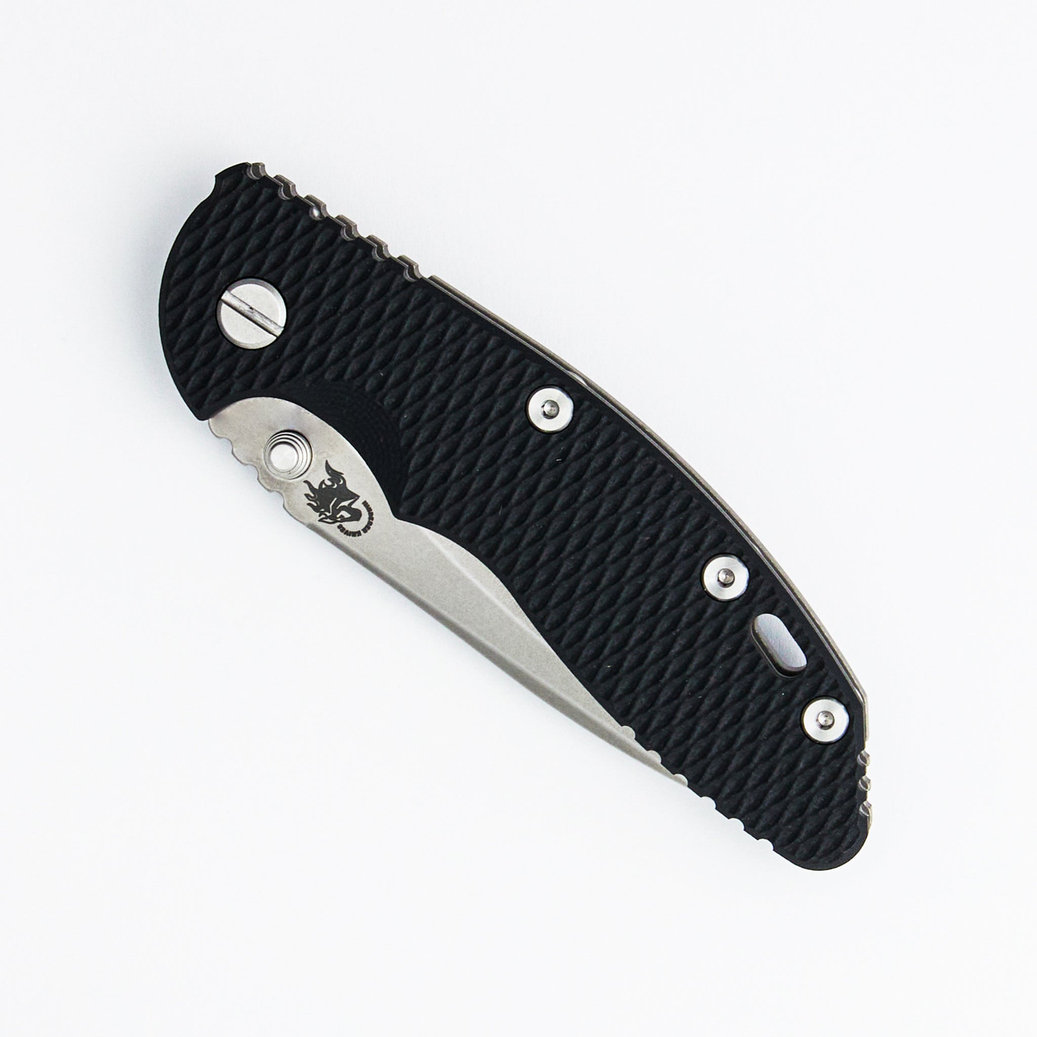 XM-18 3.5″ - Stonewash MagnaCut Recurve - Non Flipper - Tri-Way - Working Finish - Black G10
