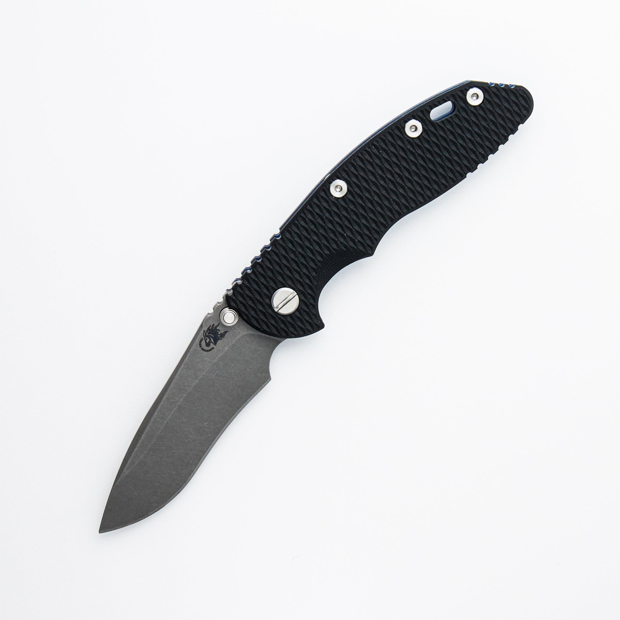 XM-18 3.5″ - MagnaCut Recurve - Non Flipper - Tri-Way - Battle Blue - Black G10