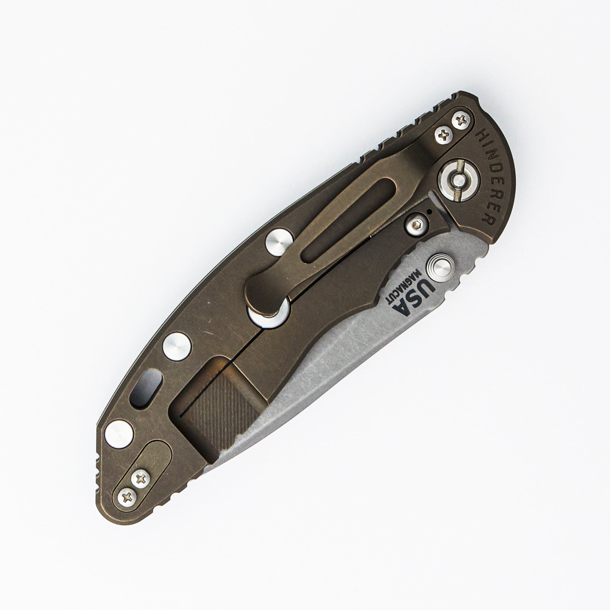 XM-18 3.5″ - MagnaCut Recurve - Non Flipper - Tri-Way - Battle Bronze - Black G10