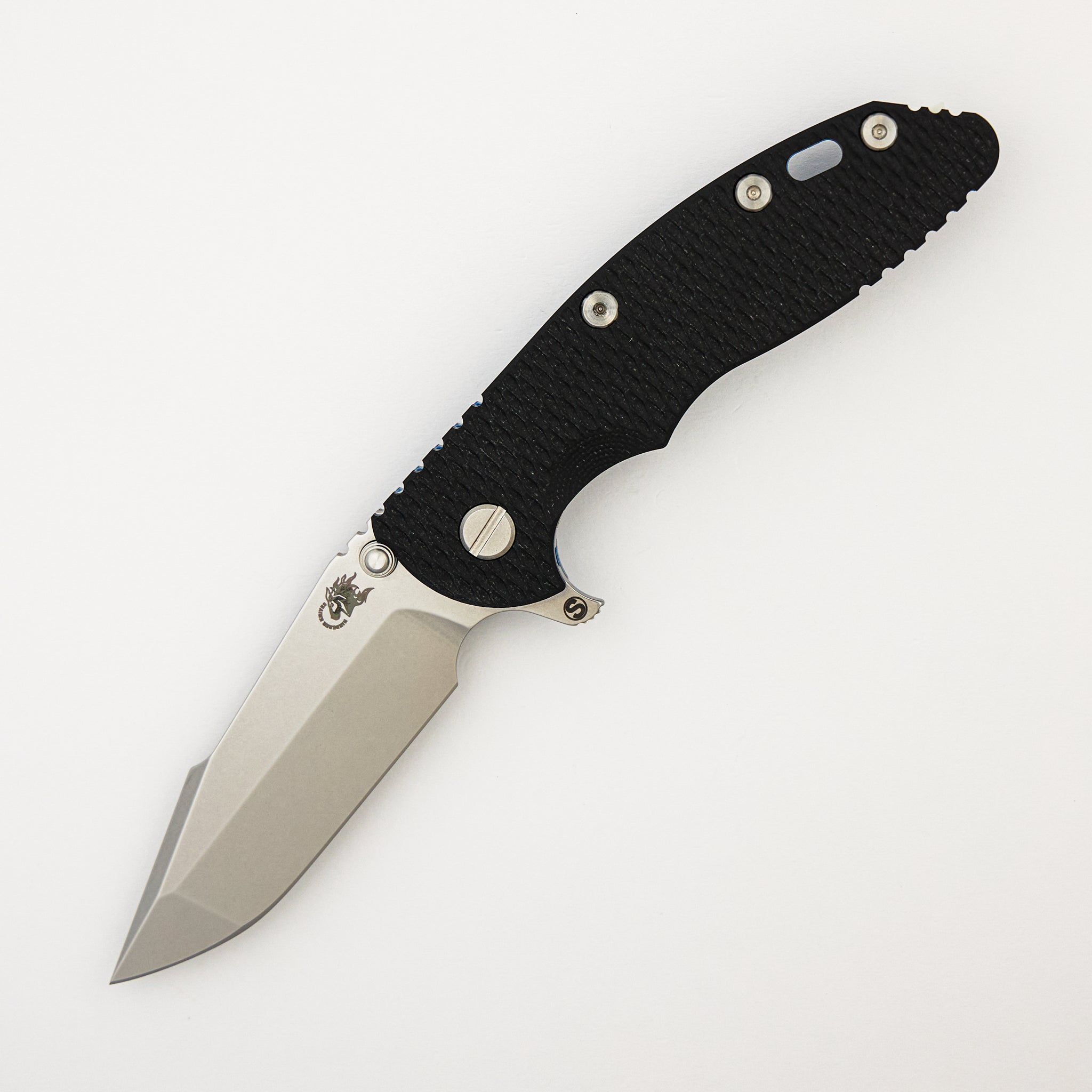 XM-18 3.5″ - MagnaCut Skinny Harpoon Spanto - Tri-Way - Stonewash Blue - Black G10