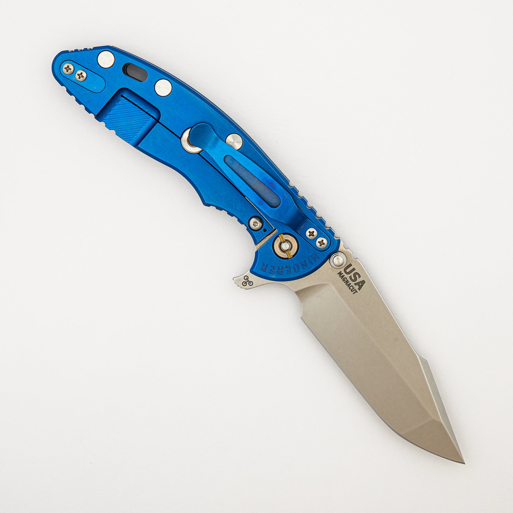 XM-18 3.5″ - MagnaCut Skinny Harpoon Spanto - Tri-Way - Stonewash Blue - Black G10