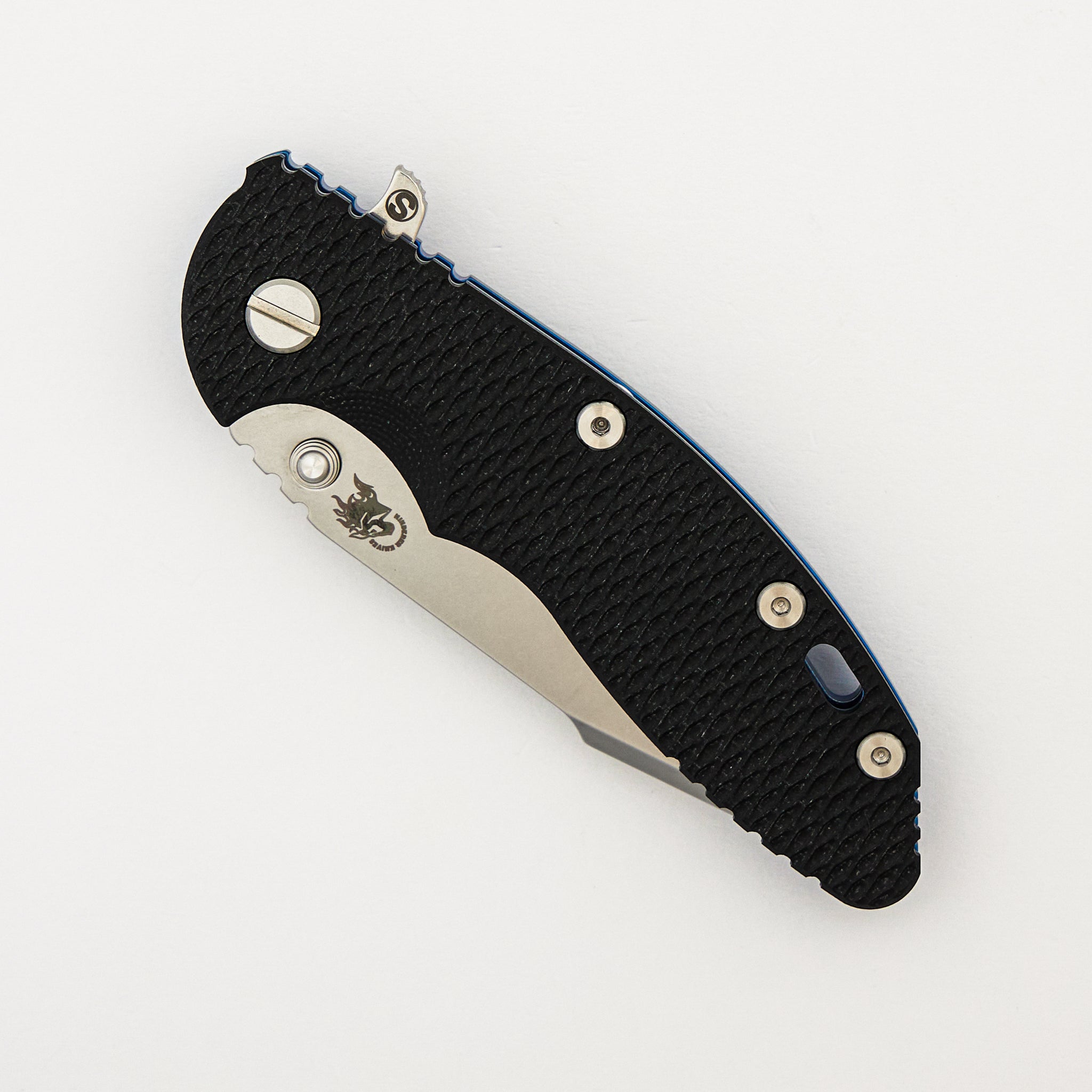 XM-18 3.5″ - MagnaCut Skinny Harpoon Spanto - Tri-Way - Stonewash Blue - Black G10