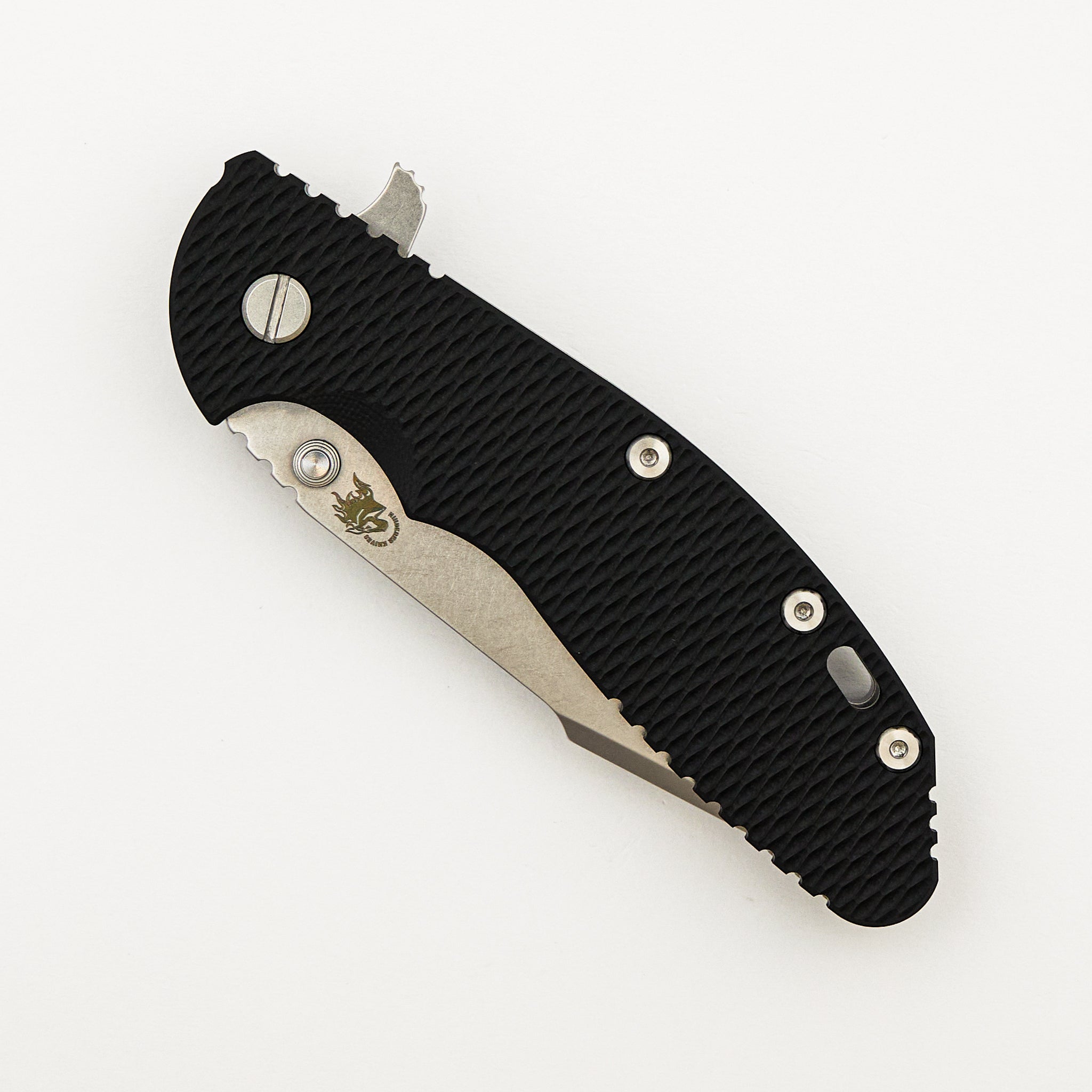 XM-24 4.0″ – S45VN Harpoon Spanto - Tri-Way - Stonewash - Black G10