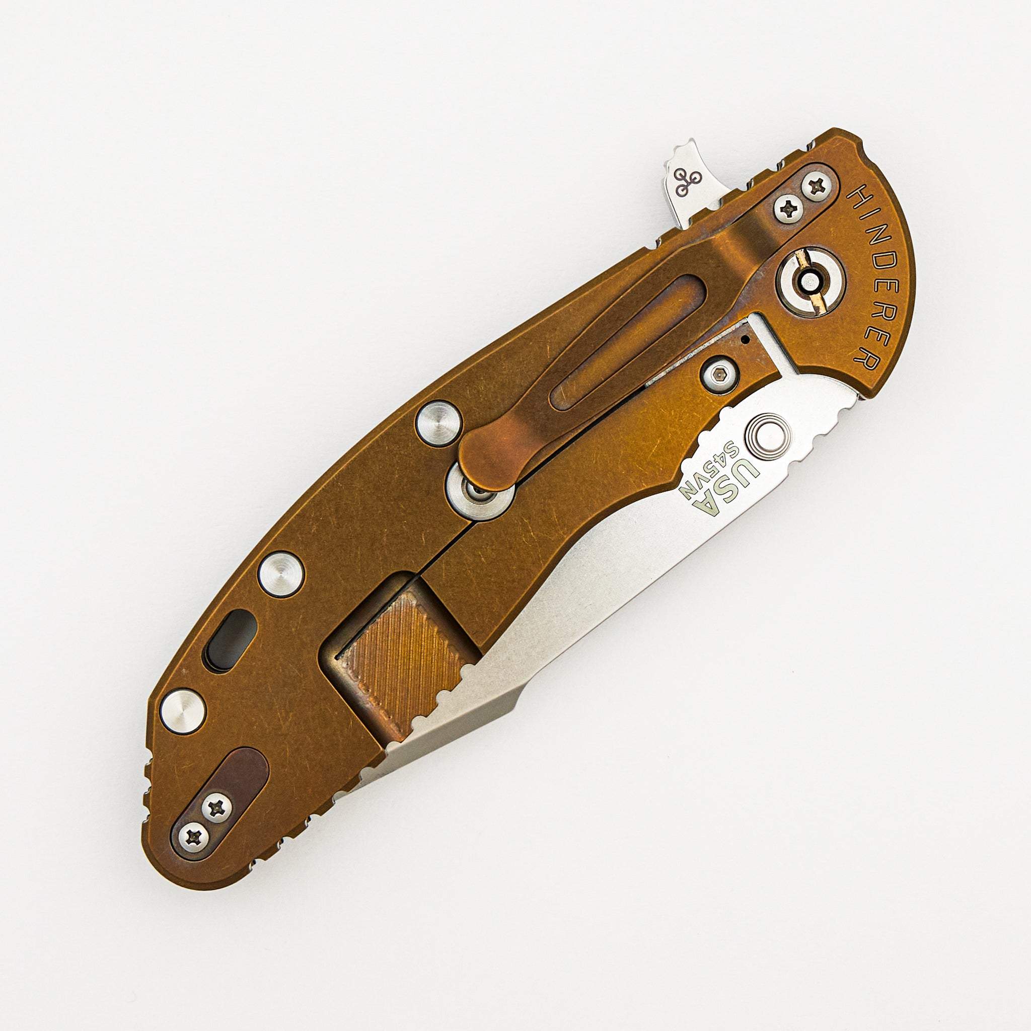 XM-24 4.0″ – S45VN Harpoon Spanto - Tri-Way - Stonewash Bronze - Black G10