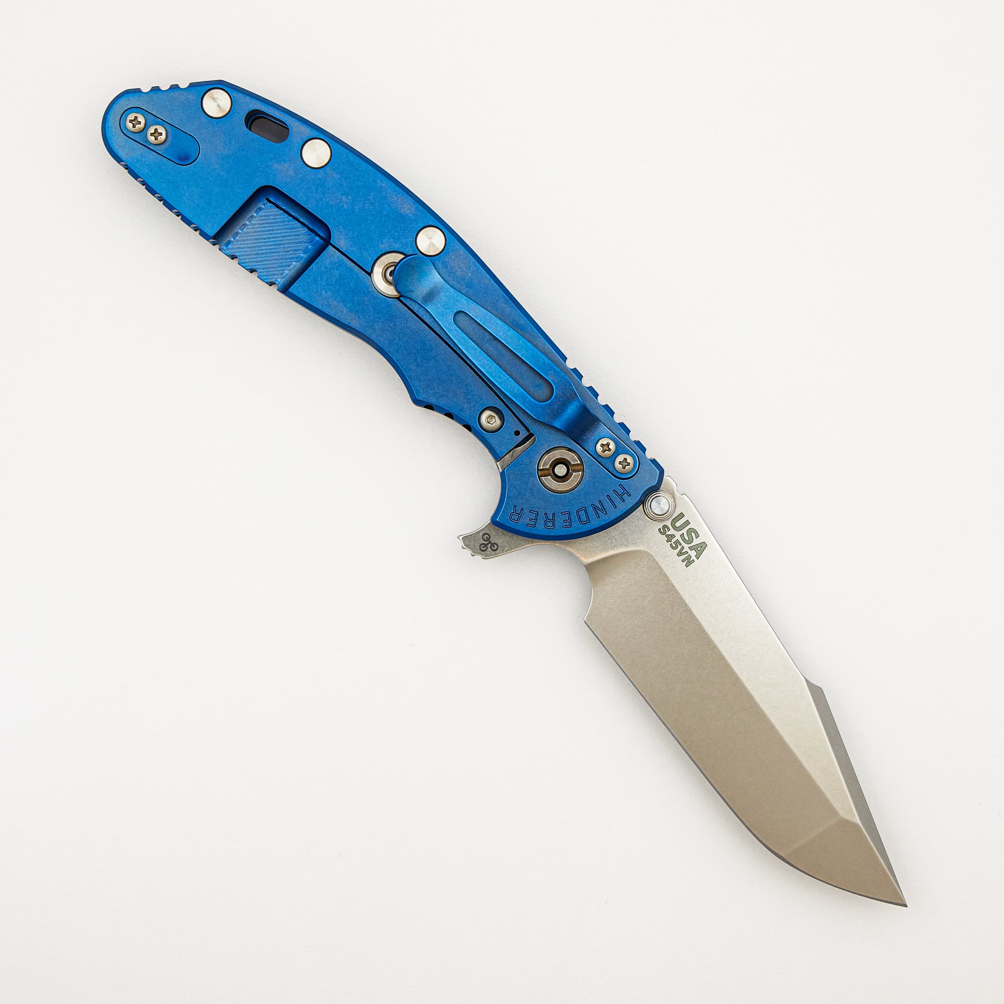 XM-24 4.0″ – S45VN Harpoon Spanto - Tri-Way - Stonewash Blue - Black G10
