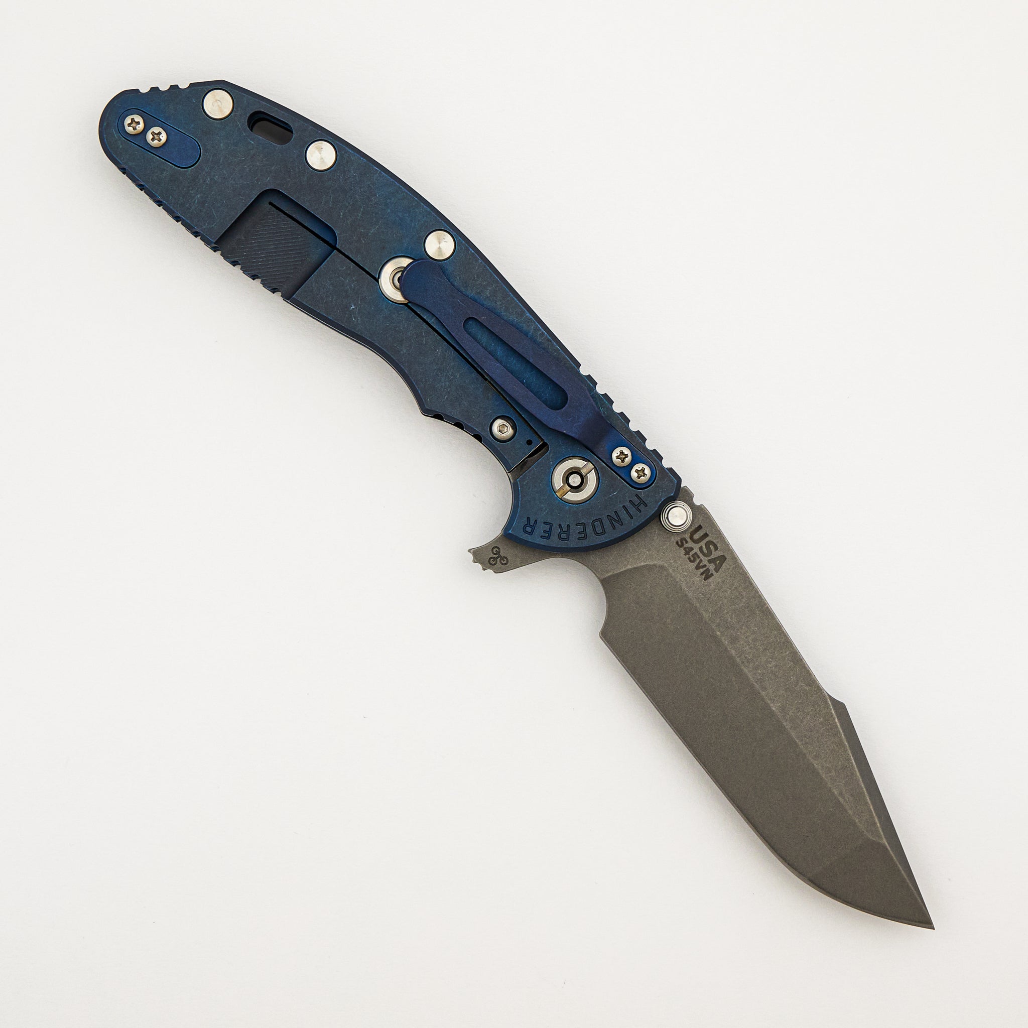 XM-24 4.0″ – S45VN Harpoon Spanto - Tri-Way - Battle Blue - Black G10