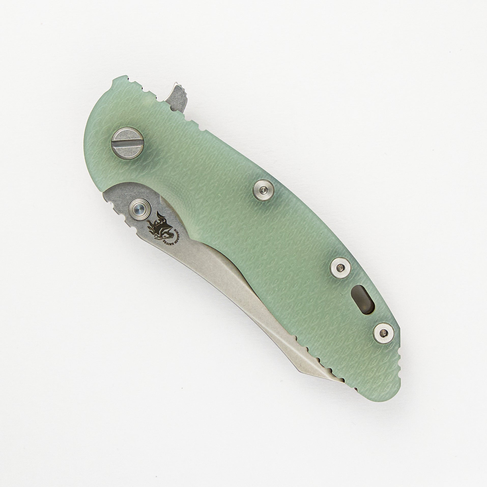 XM-18 3.5″ – Skinner S45VN – Tri-Way – Stonewash Bronze – Translucent Green G10