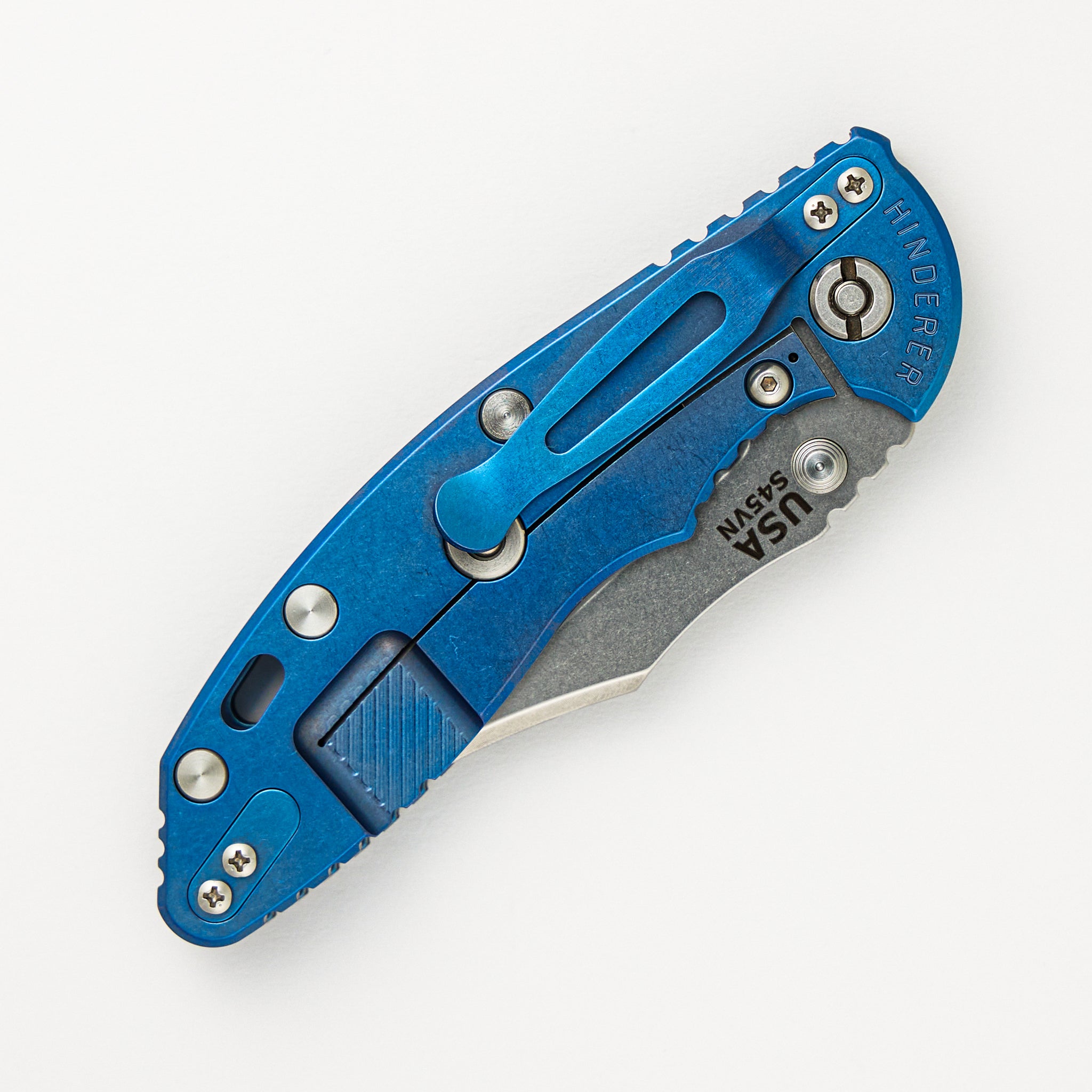 XM-18 3.5" S45VN Bowie Non Flipper Tri-Way Stonewash Blue Black G10