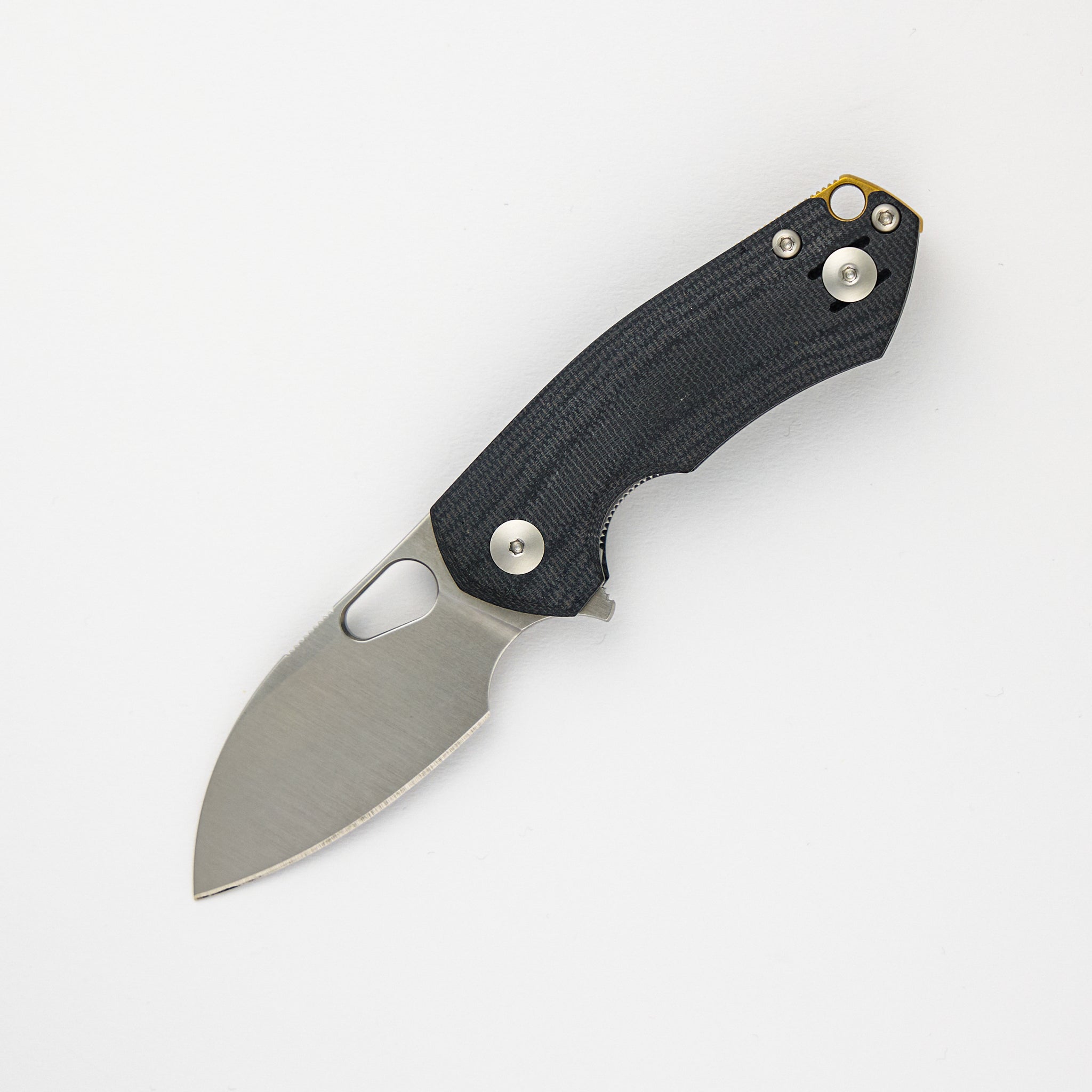 GiantMouse ACE Riv LL - Double Black Canvas Micarta - Satin