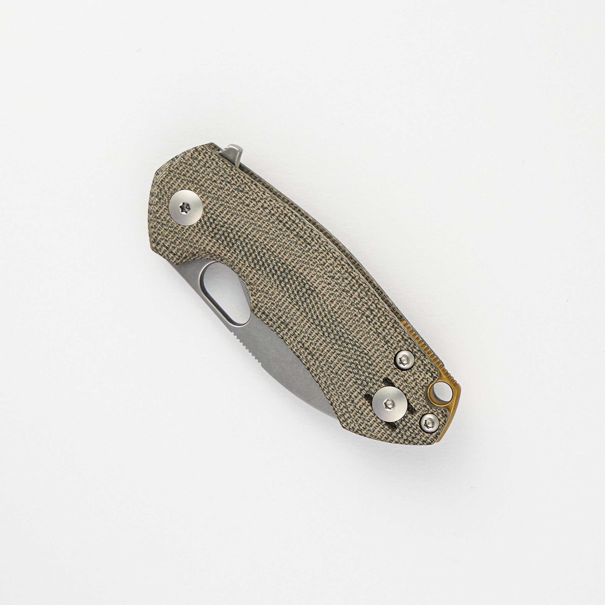 ACE Riv LL - Green Canvas Micarta - Stonewashed