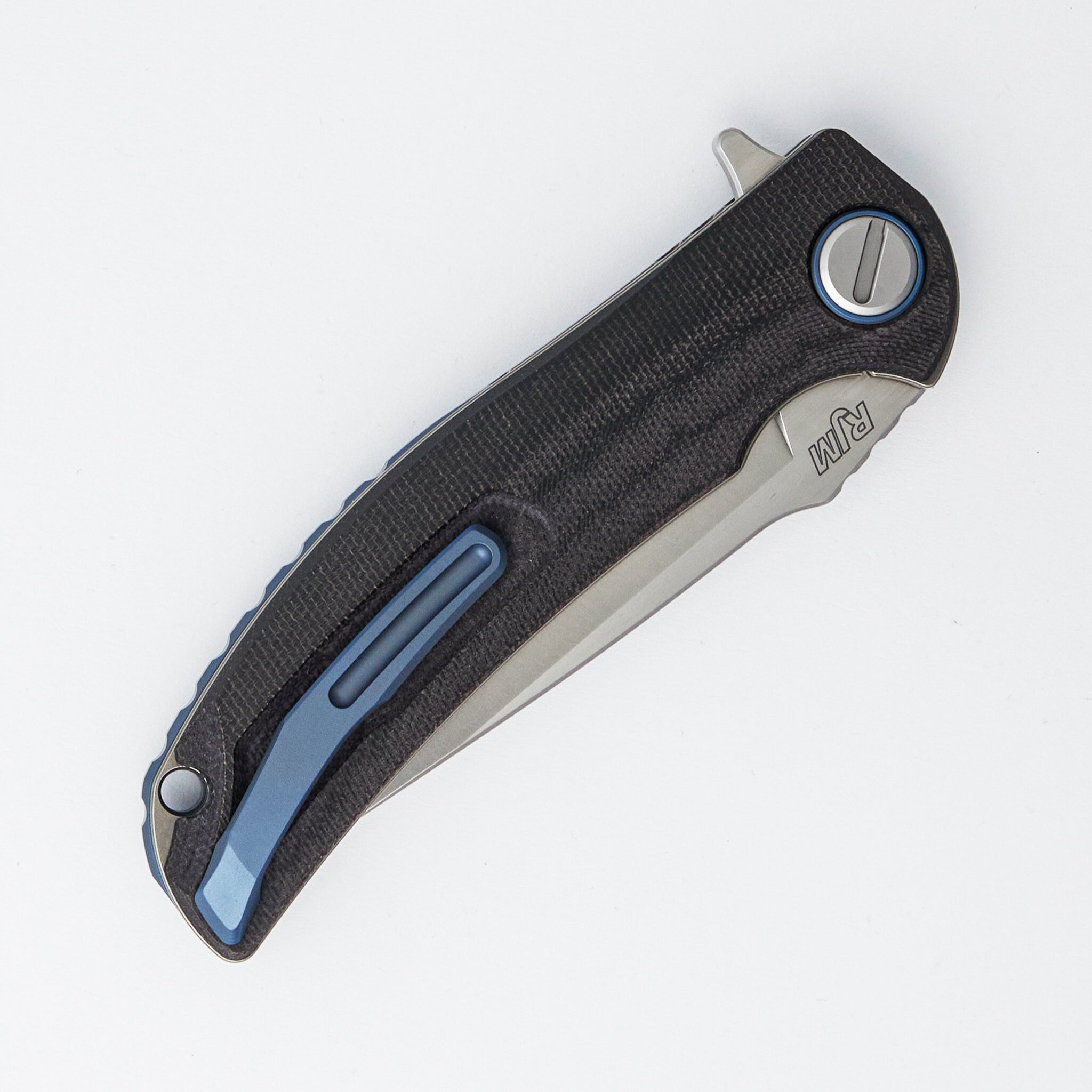 Soft Overkill - M398 Blade - Black Canvas Micarta Handle - SRRBS (RJ Martin Design)