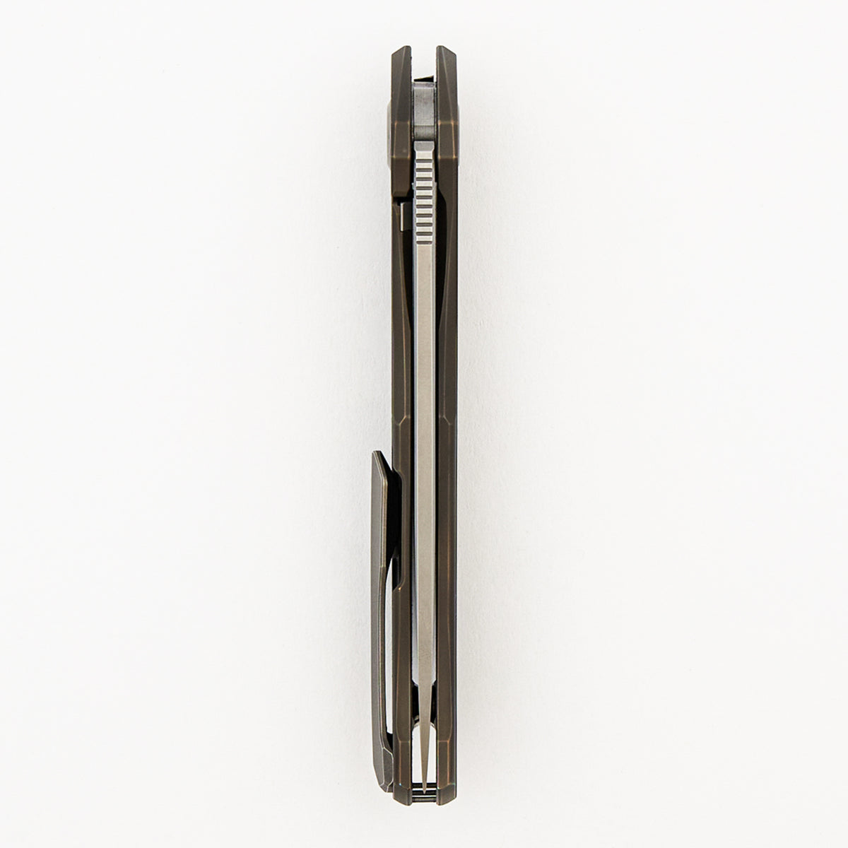 Sharknivco Finish Quantum "Avocado" - Titanium Handle - Cromax PM Blade - MRBS