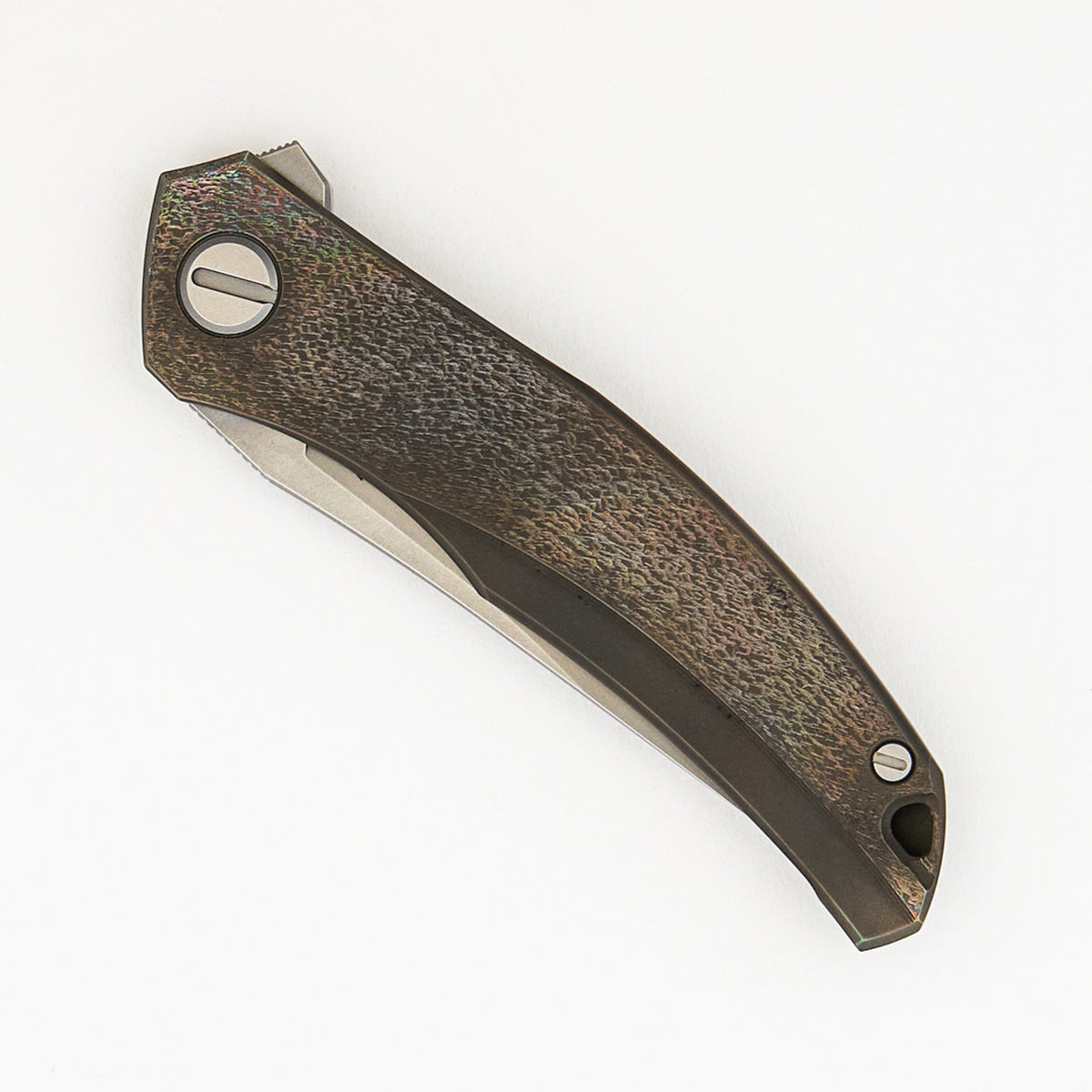 Sharknivco Finish Quantum "Avocado" - Titanium Handle - Cromax PM Blade - MRBS